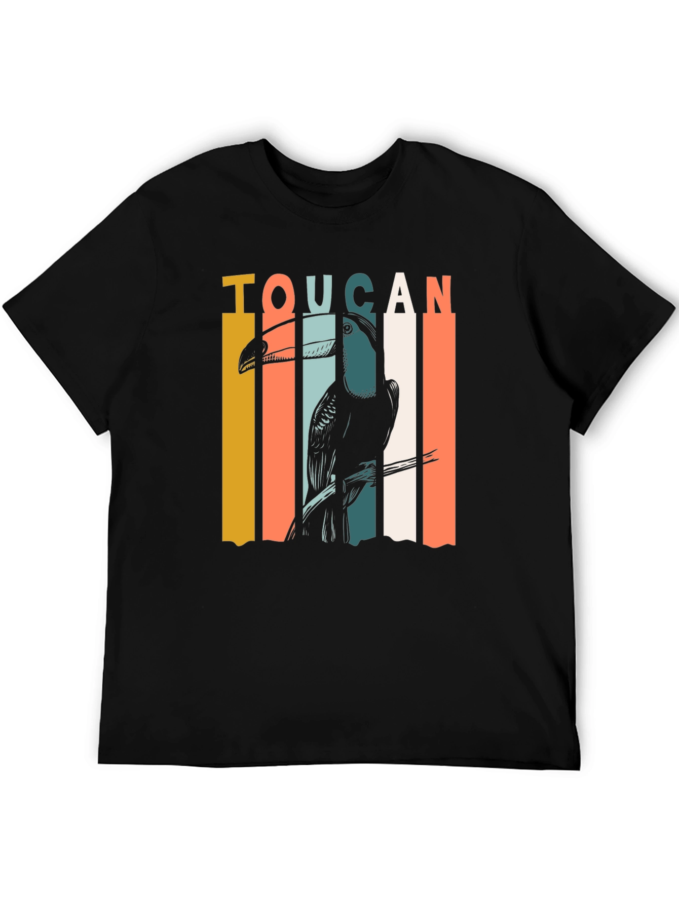 Black Retro Toucan Graphic T-Shirt - Classic Style view 5