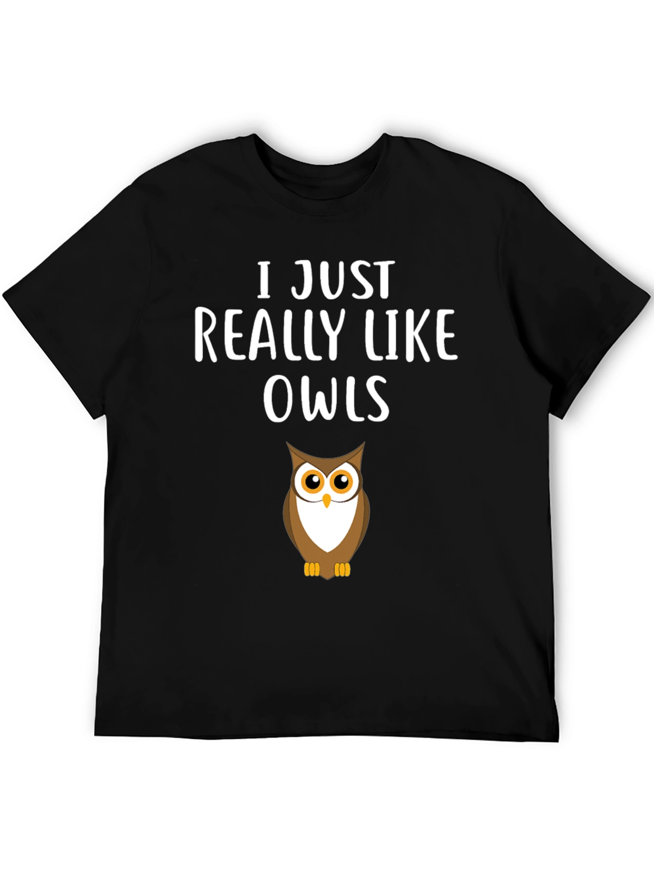 Black I Just Really Like Owls T-Shirt view 5