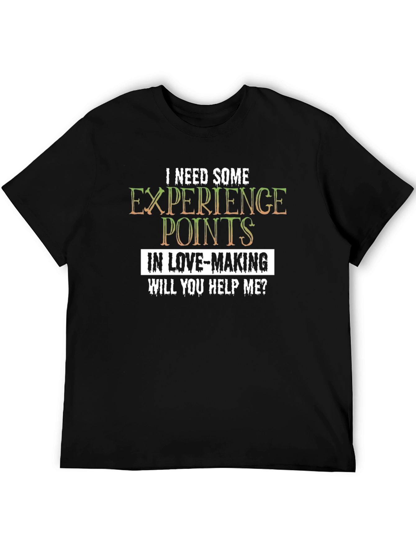 Black Experience Points Graphic T-Shirt - Love-Making Help view 5