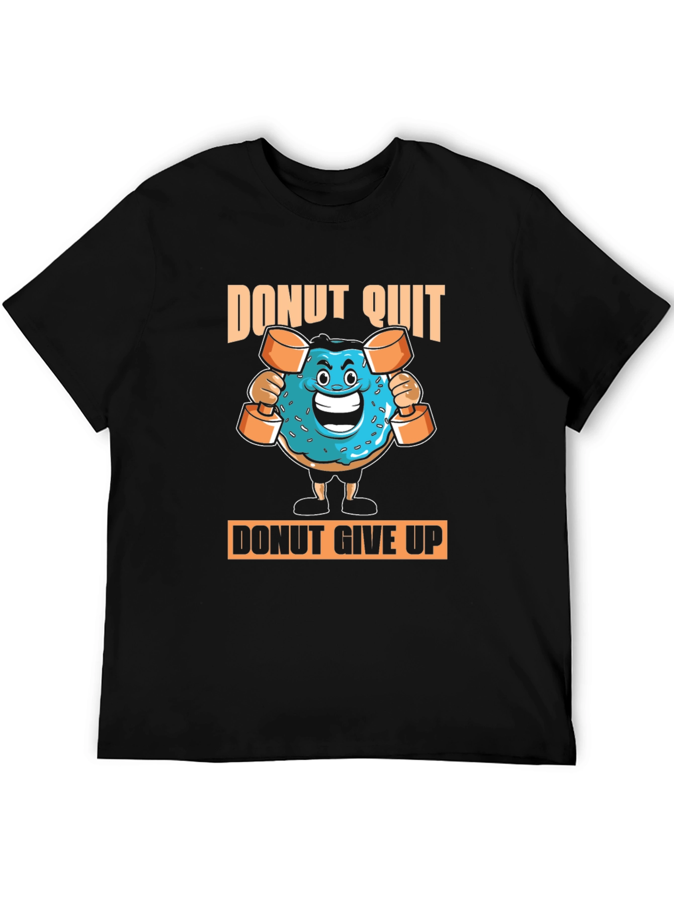 Black Donut Quit Funny Gym T-Shirt view 5
