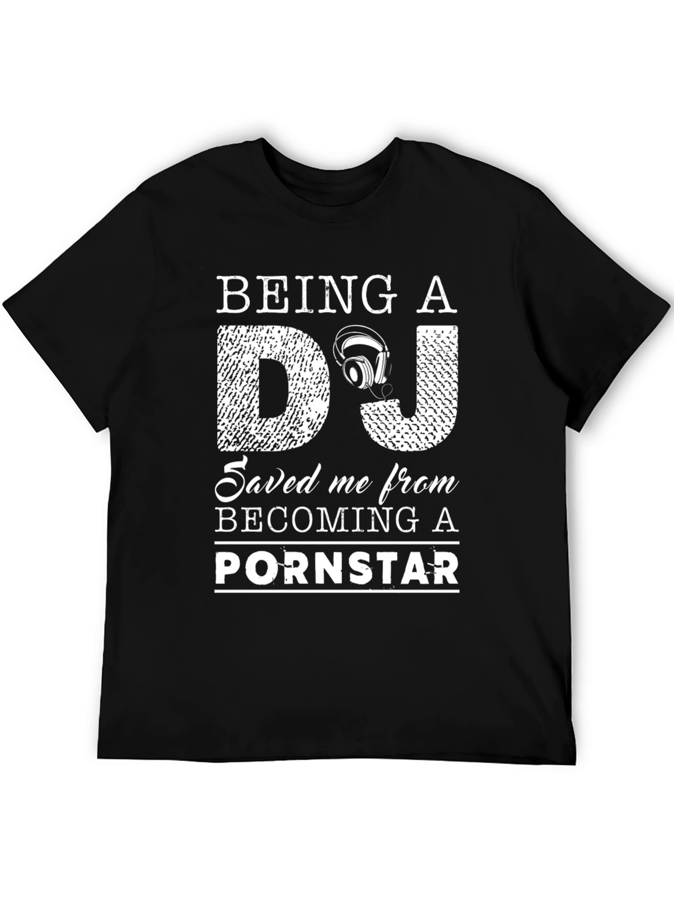 Black Being a DJ Funny Graphic T-Shirt view 5