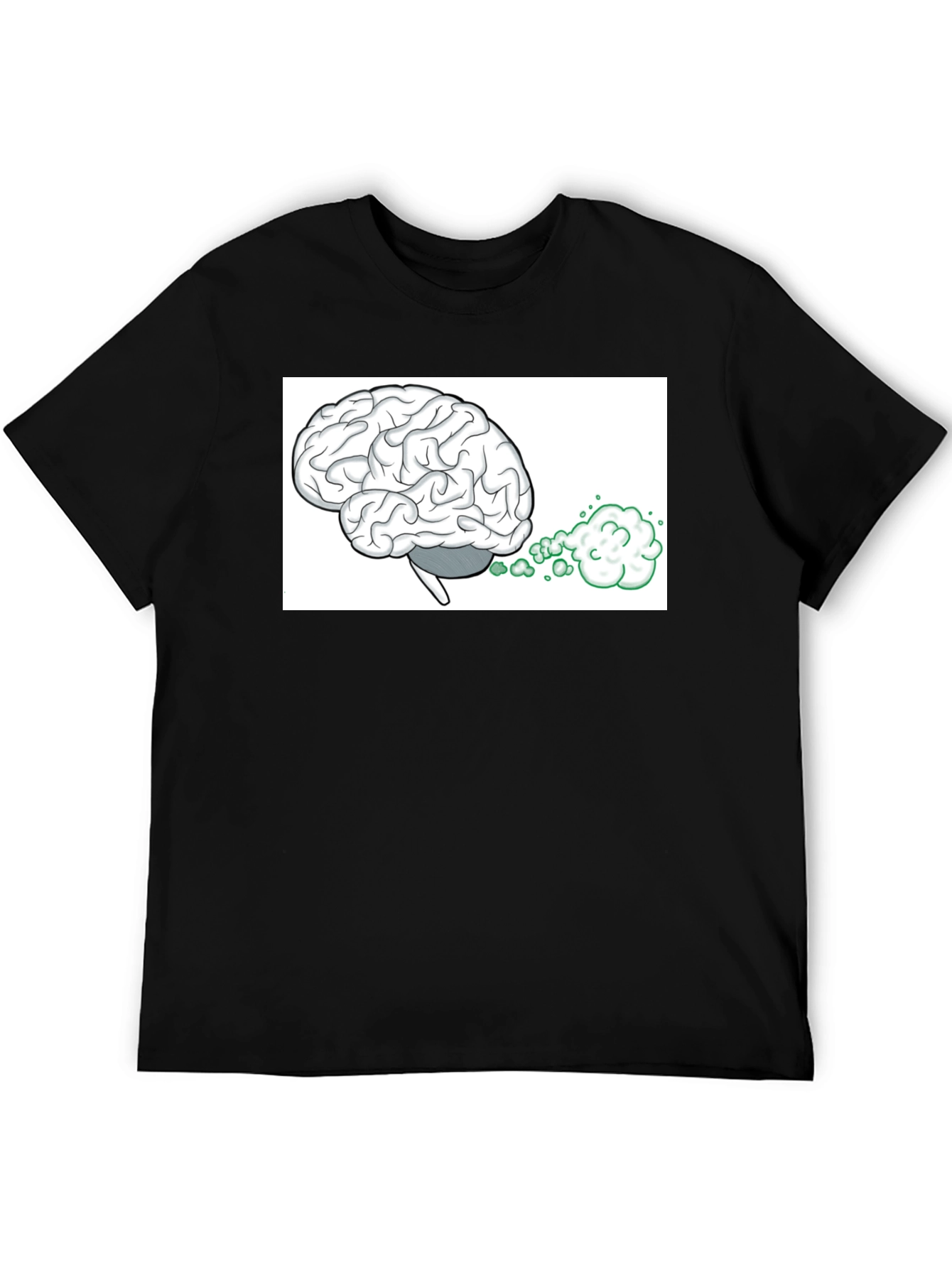 Black Brain Fart Graphic Tee - Funny Novelty T-Shirt view 5