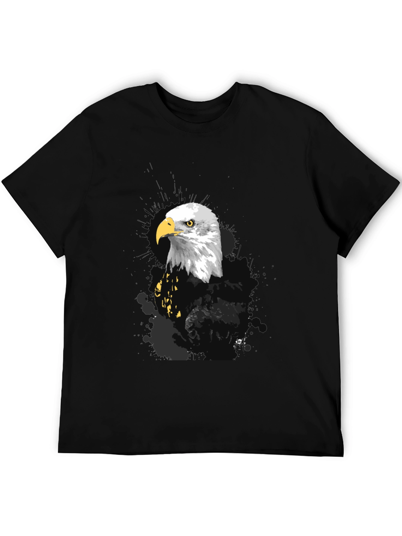 Black Eagle Graphic Print Men's Black T-Shirt view 5
