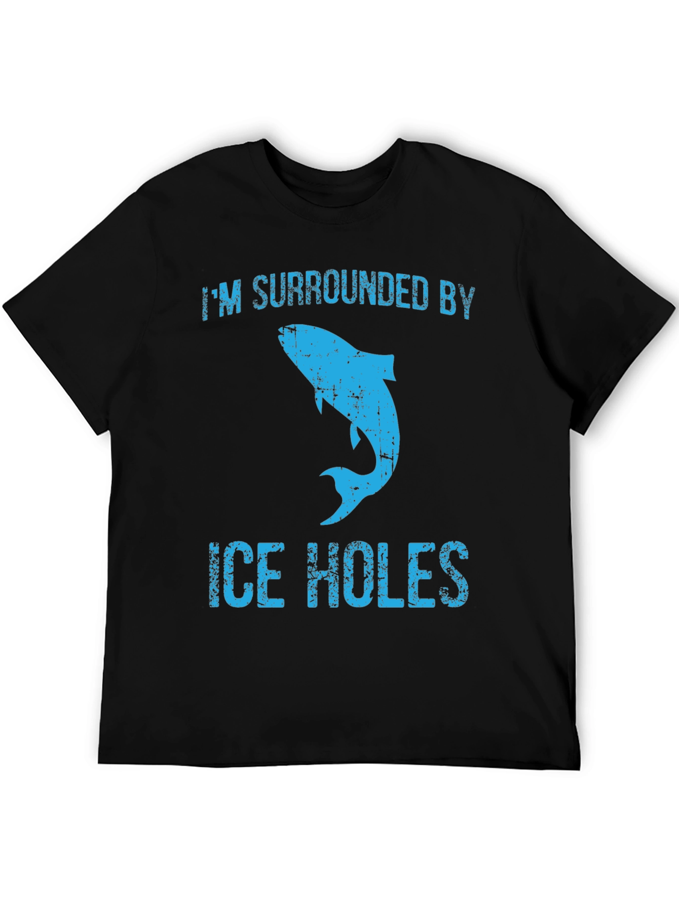 Black I'm Surrounded By Ice Holes T-Shirt view 5