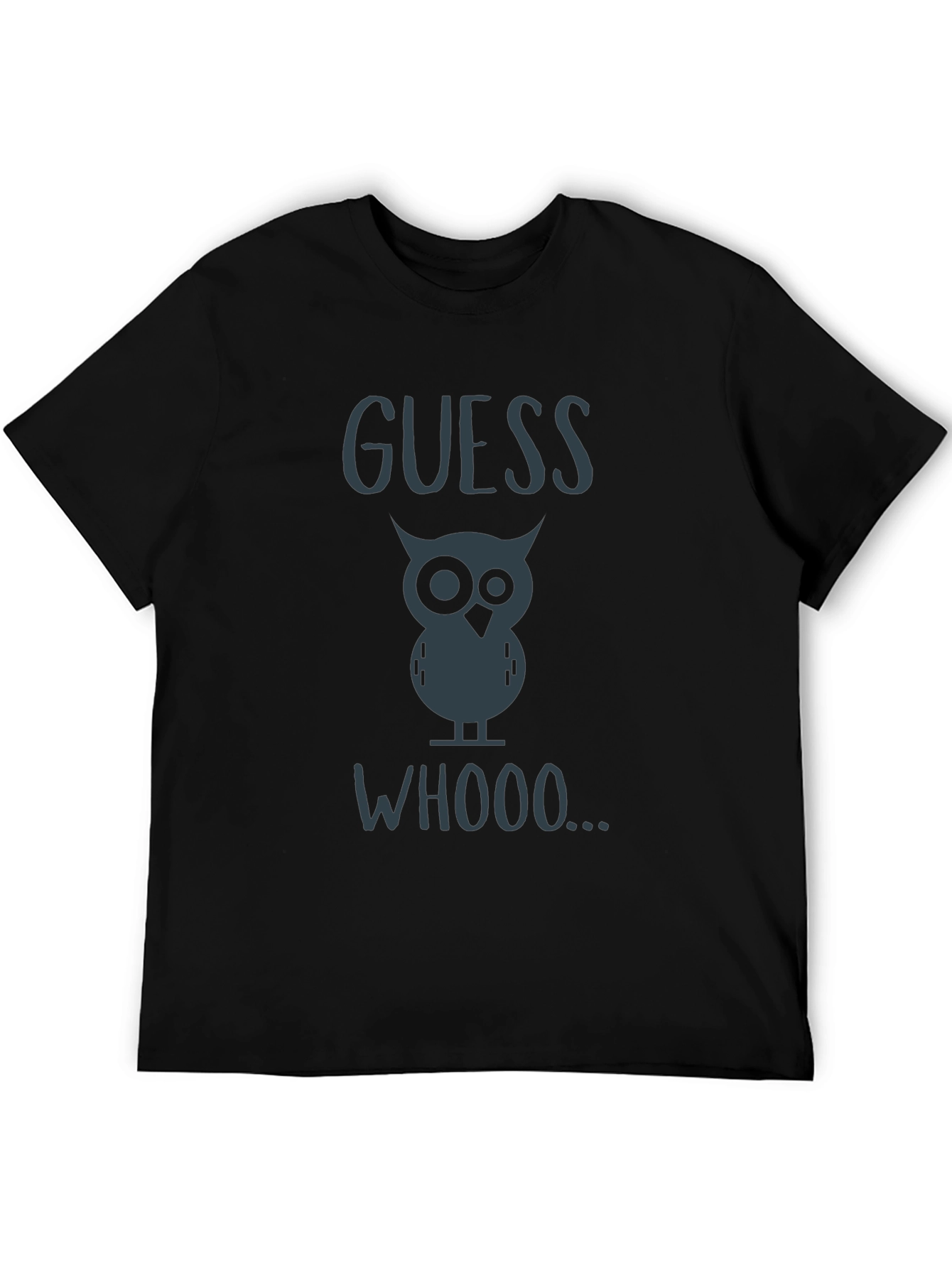 Black Guess Whooo Owl T-Shirt - Black Cotton Tee view 5