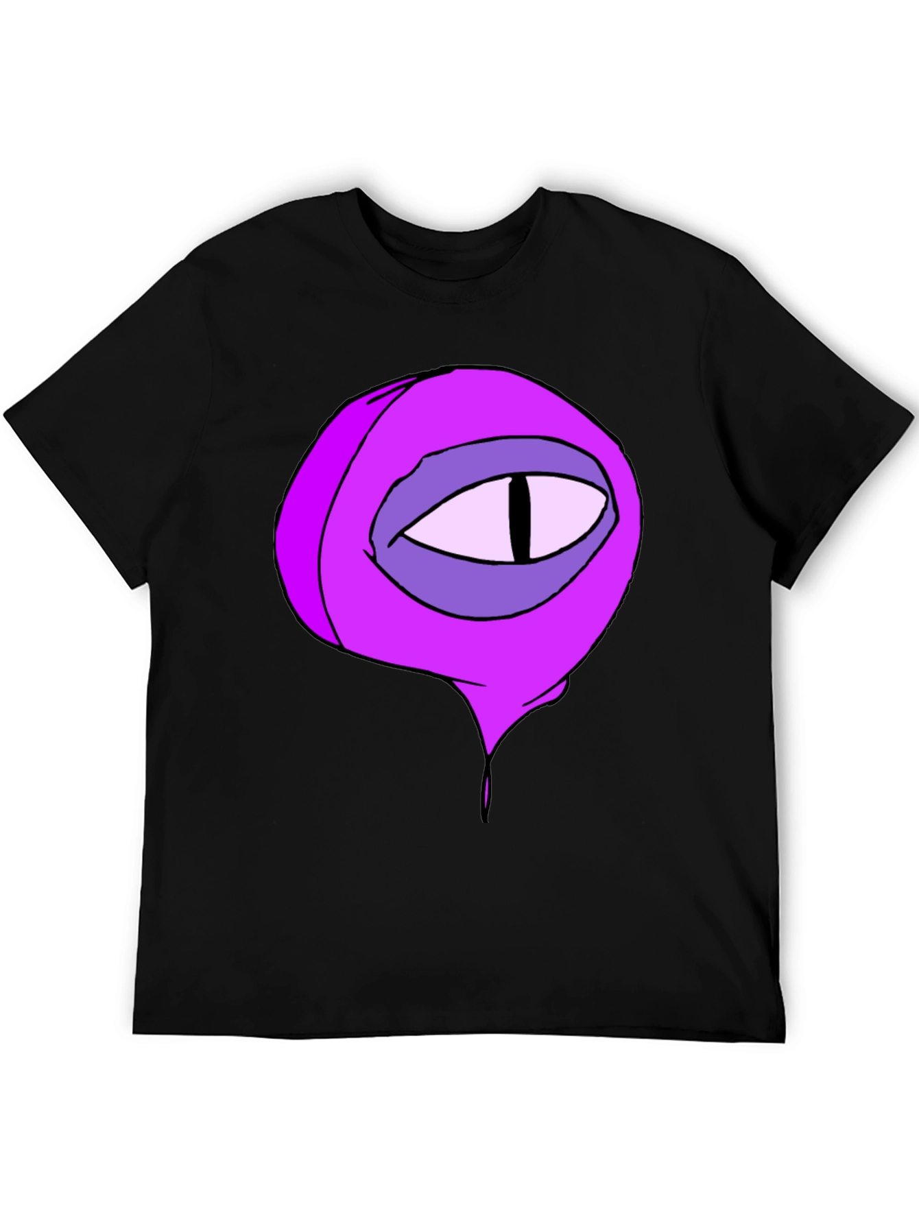 Black Black Tee with Cartoon Eye Graphic view 5