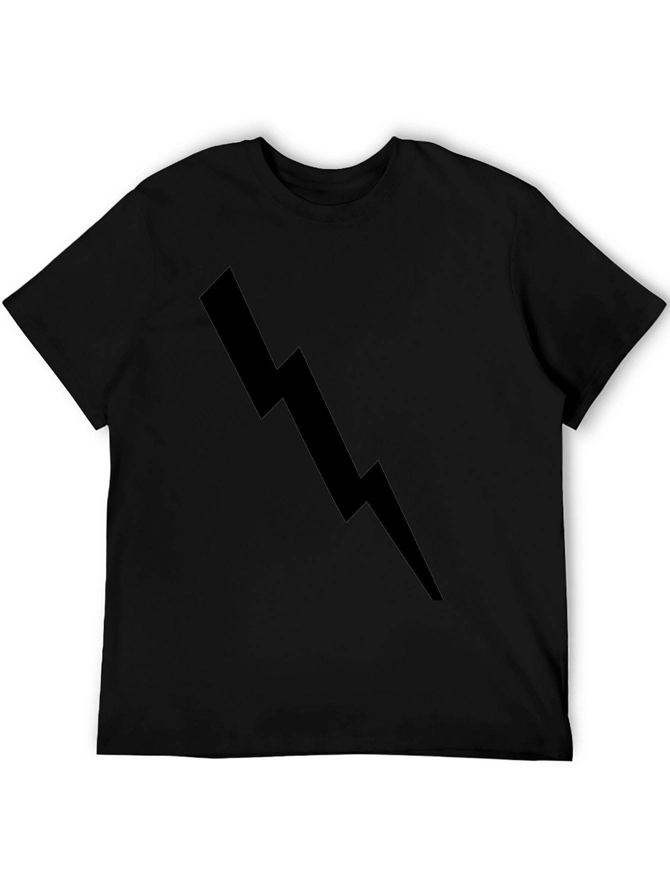 Black Black Lightning Bolt Graphic Tee - Casual Style view 5