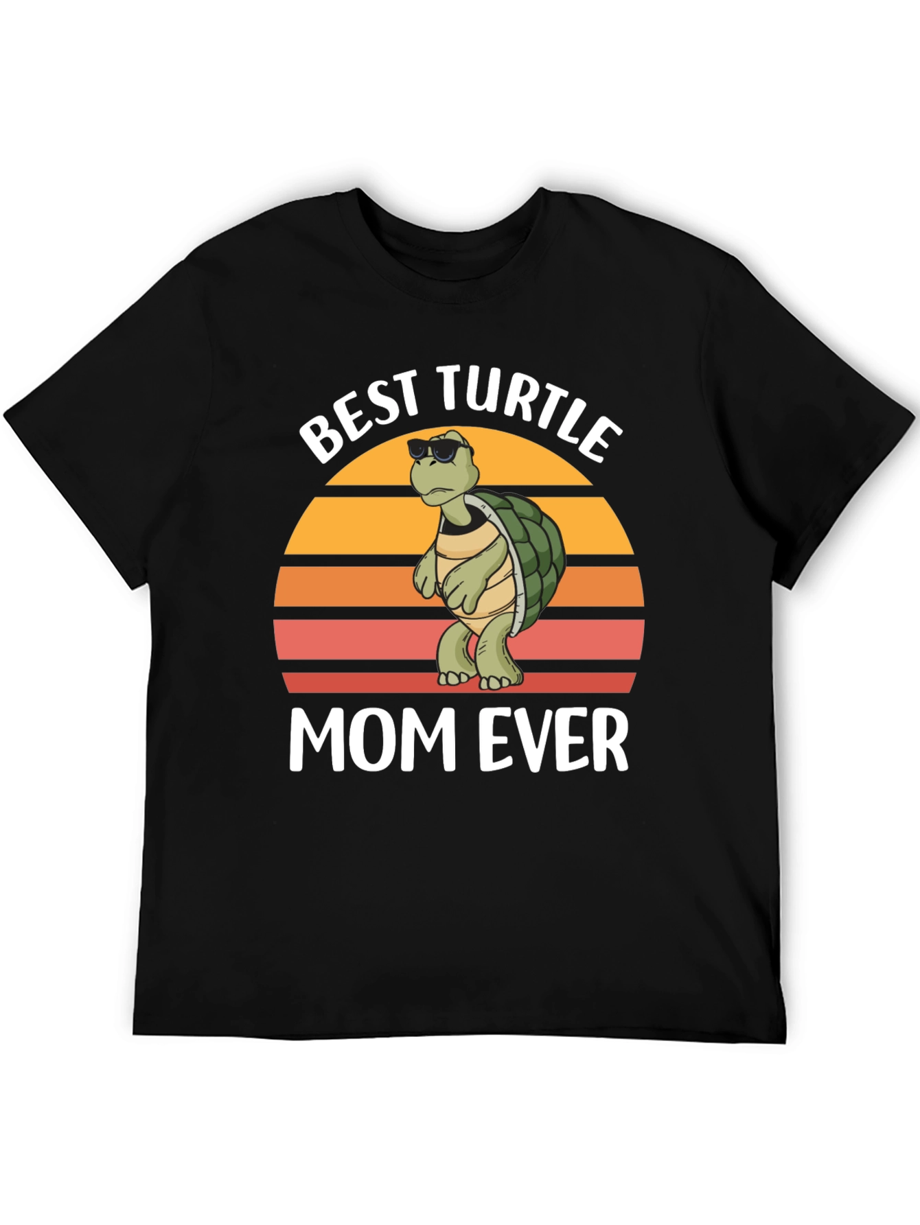 Black Best Turtle Mom Ever T-Shirt view 5