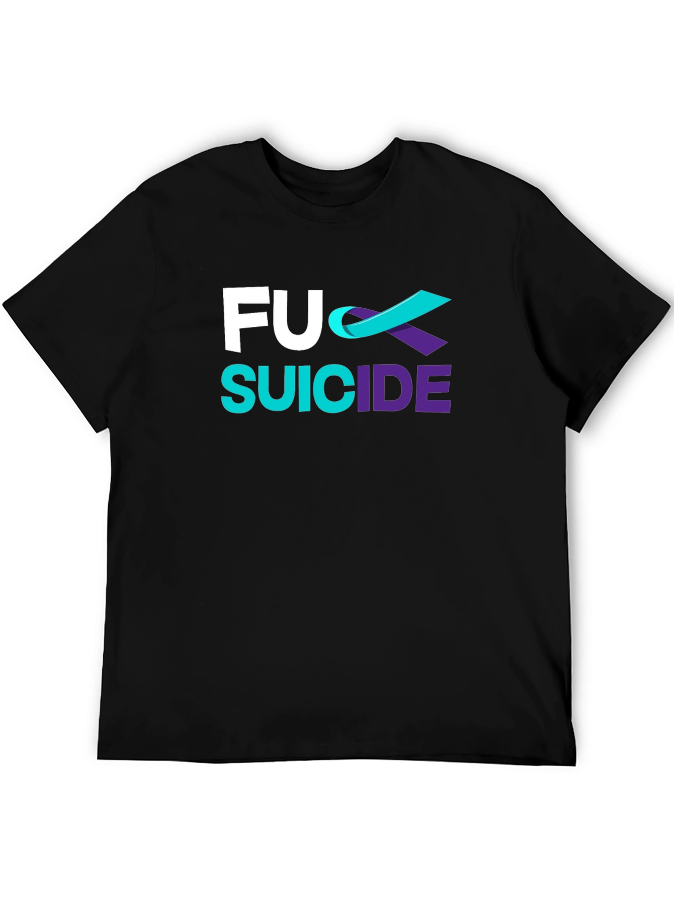 Black T-Shirt: "F Su***de" Graphic Print Tee view 5