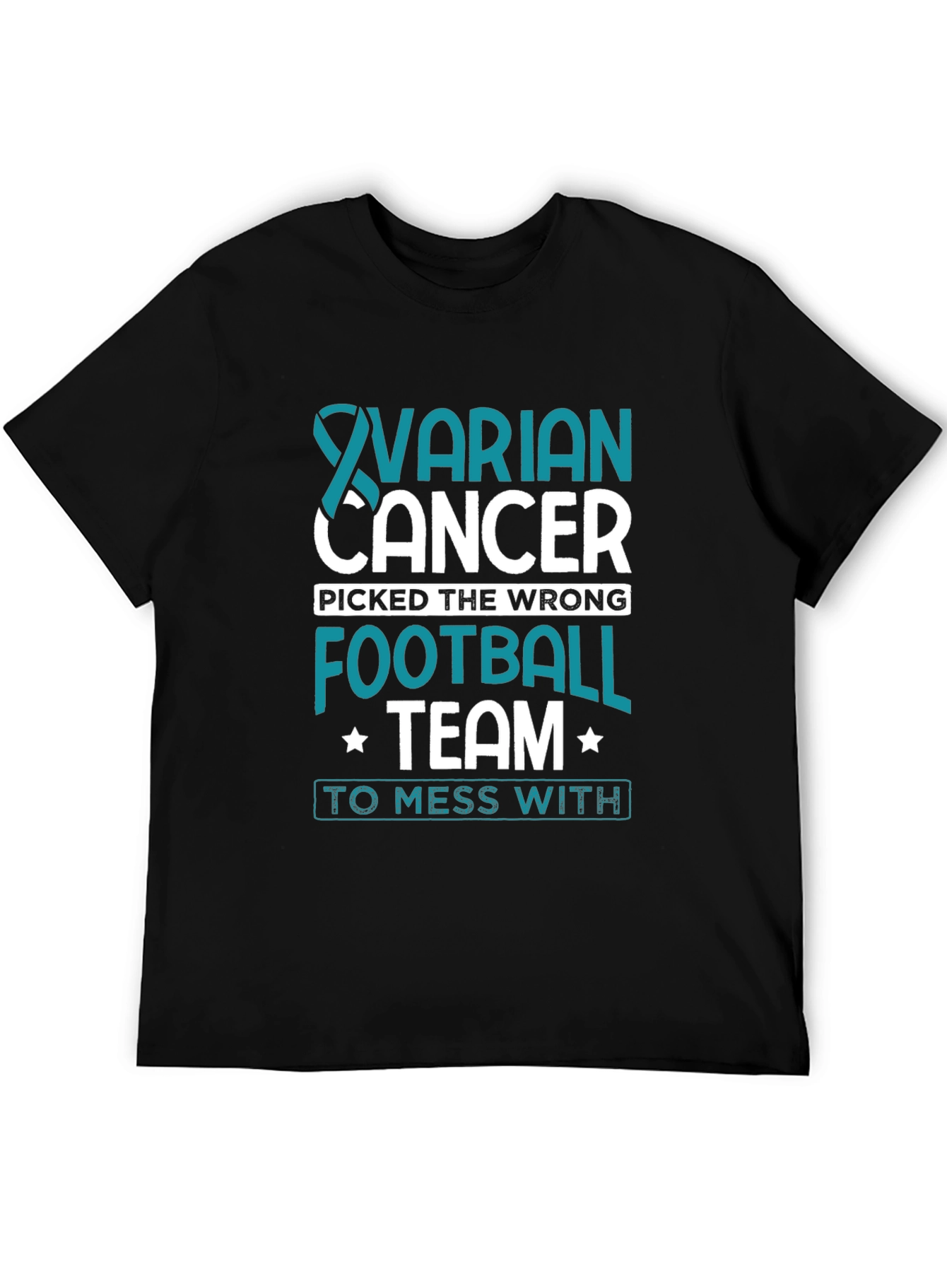 Ovarian Cancer Awareness Football Team T-Shirt - 5