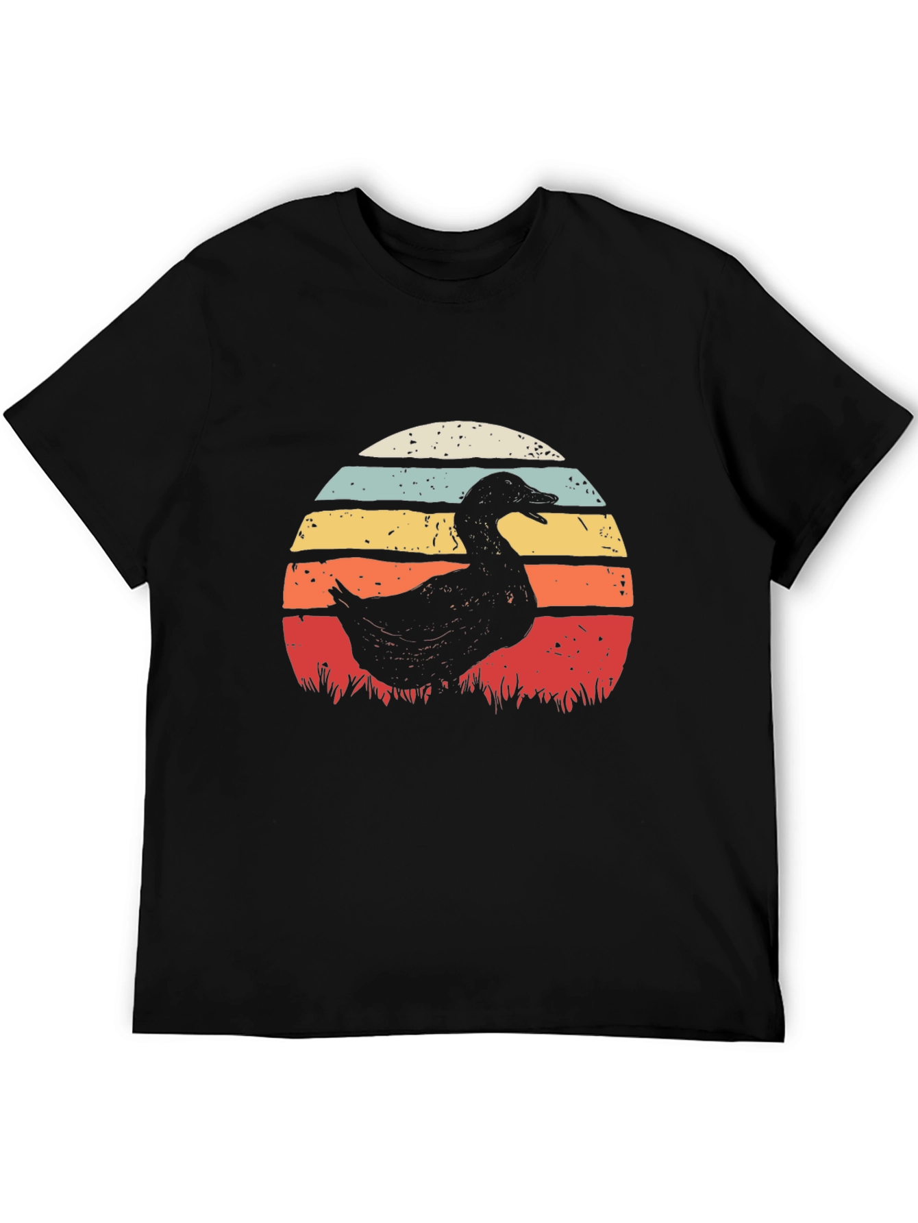 Black Retro Duck Sunset T-Shirt - Black view 5