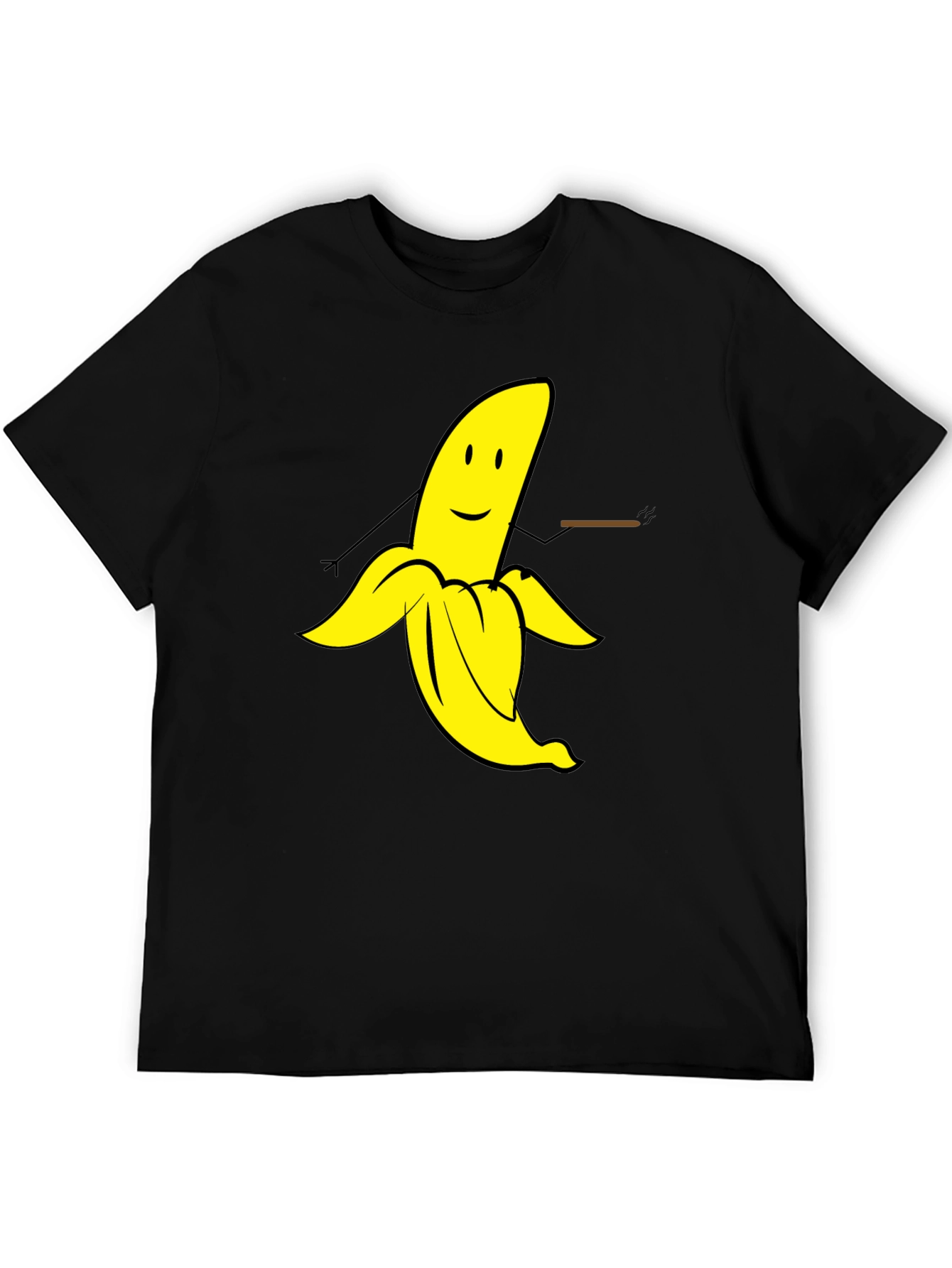 Black Funny Banana Graphic Tee - Black Cotton T-Shirt view 5