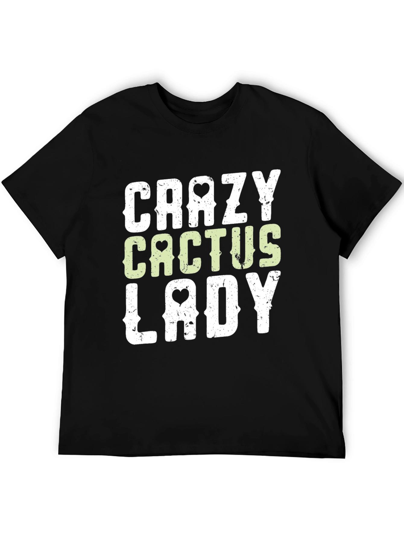 Black Crazy Cactus Lady Graphic Tee - Novelty Unisex T-Shirt view 5