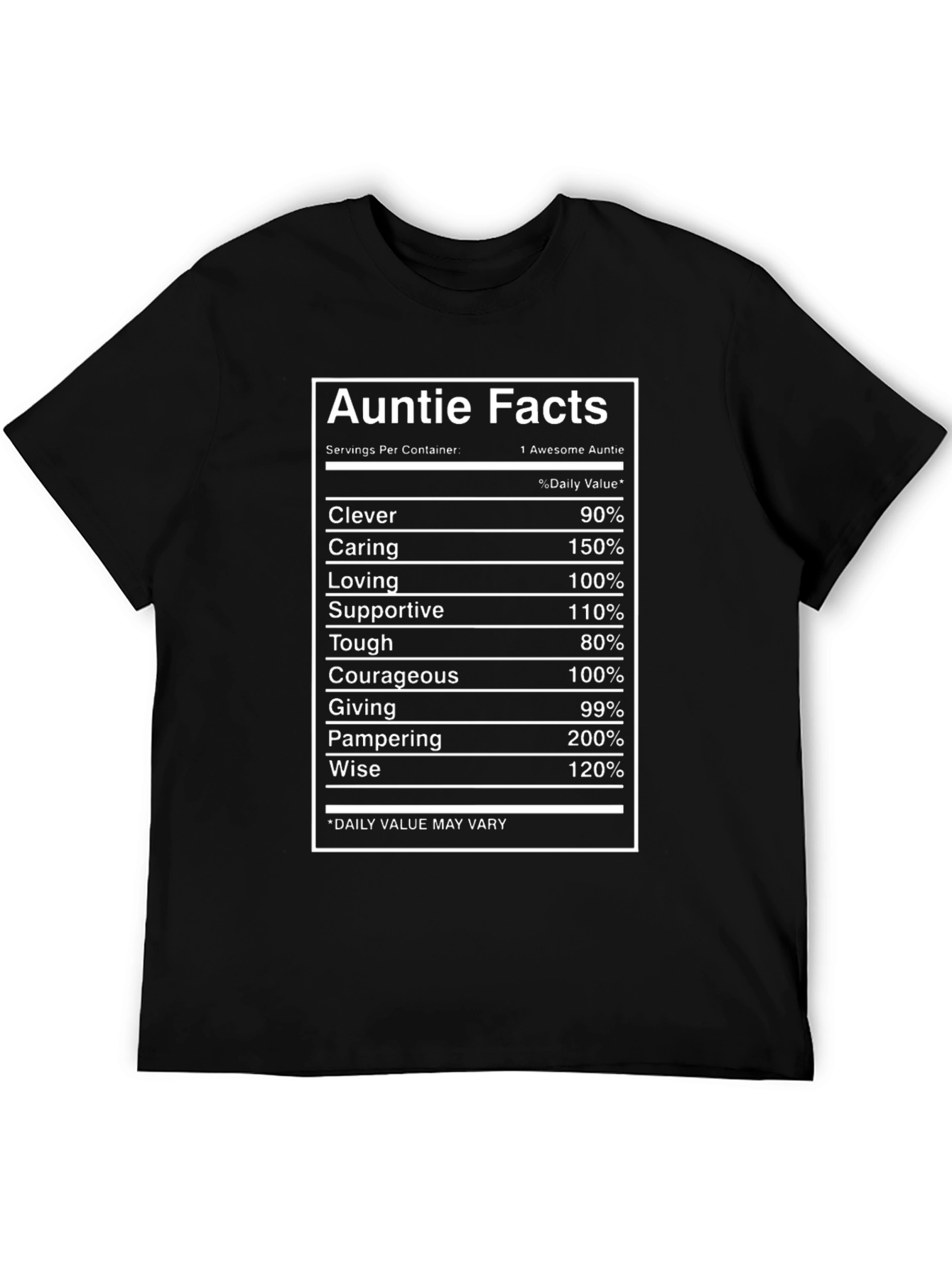 Black Auntie Facts Funny Graphic T-Shirt view 5