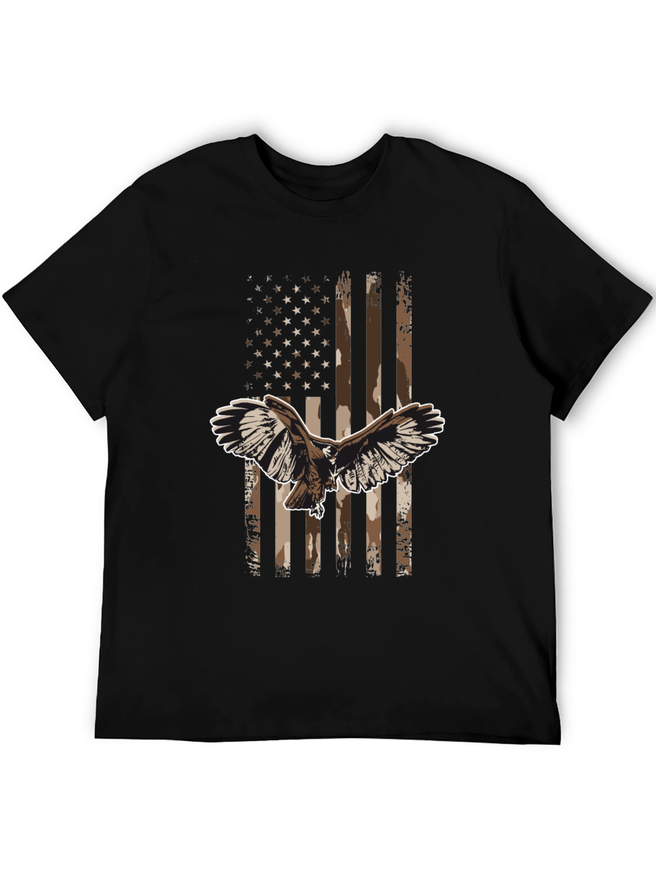 Black American Flag Eagle Graphic Tee - Black view 5