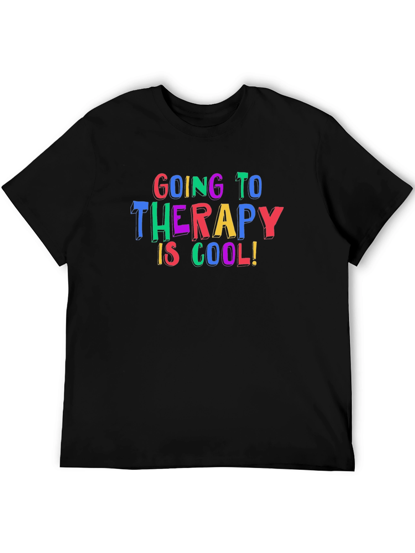 Black Therapy is Cool Graphic T-Shirt view 5