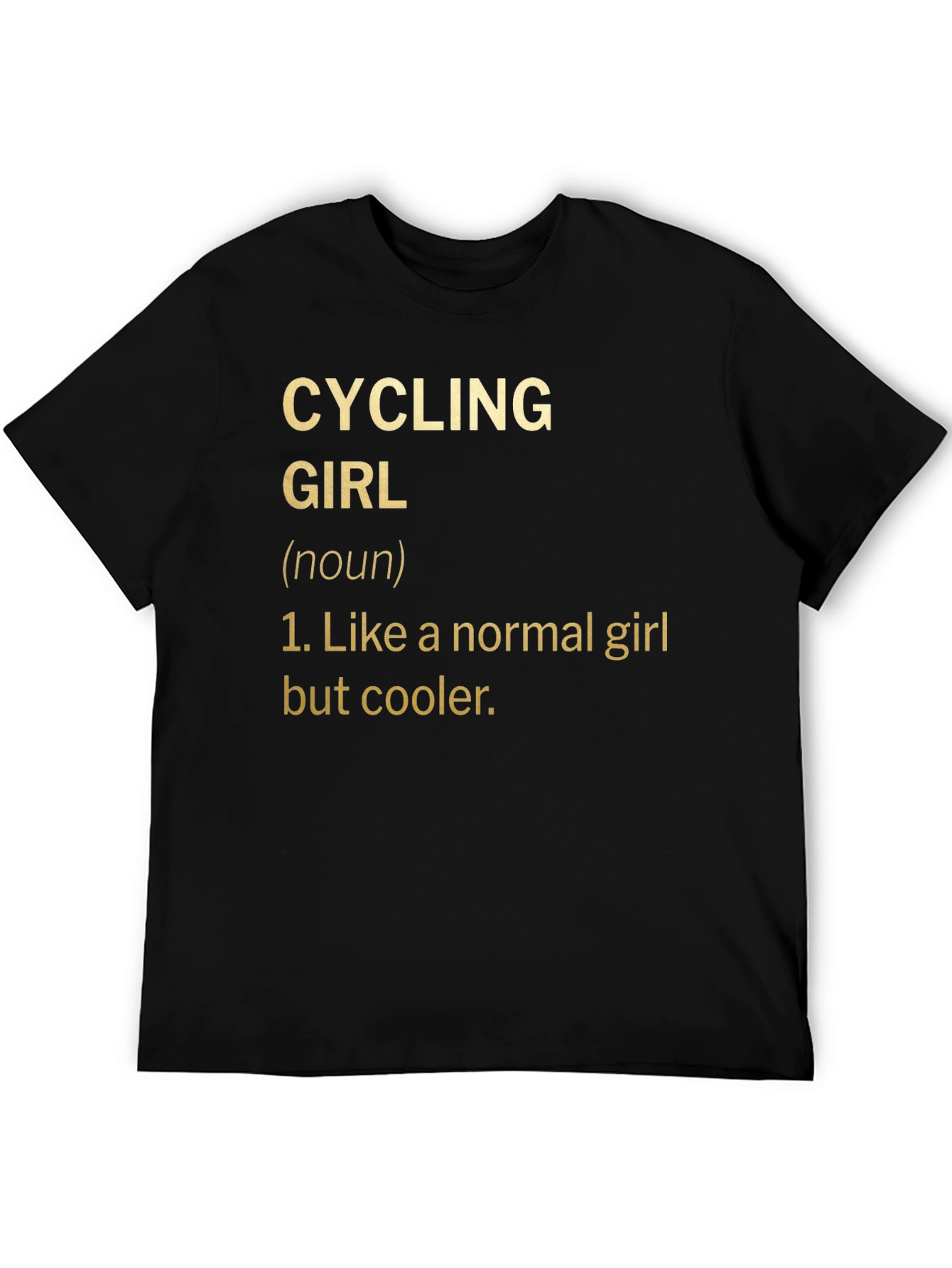 Black Cycling Girl Definition T-Shirt - Cool Biker Tee view 5