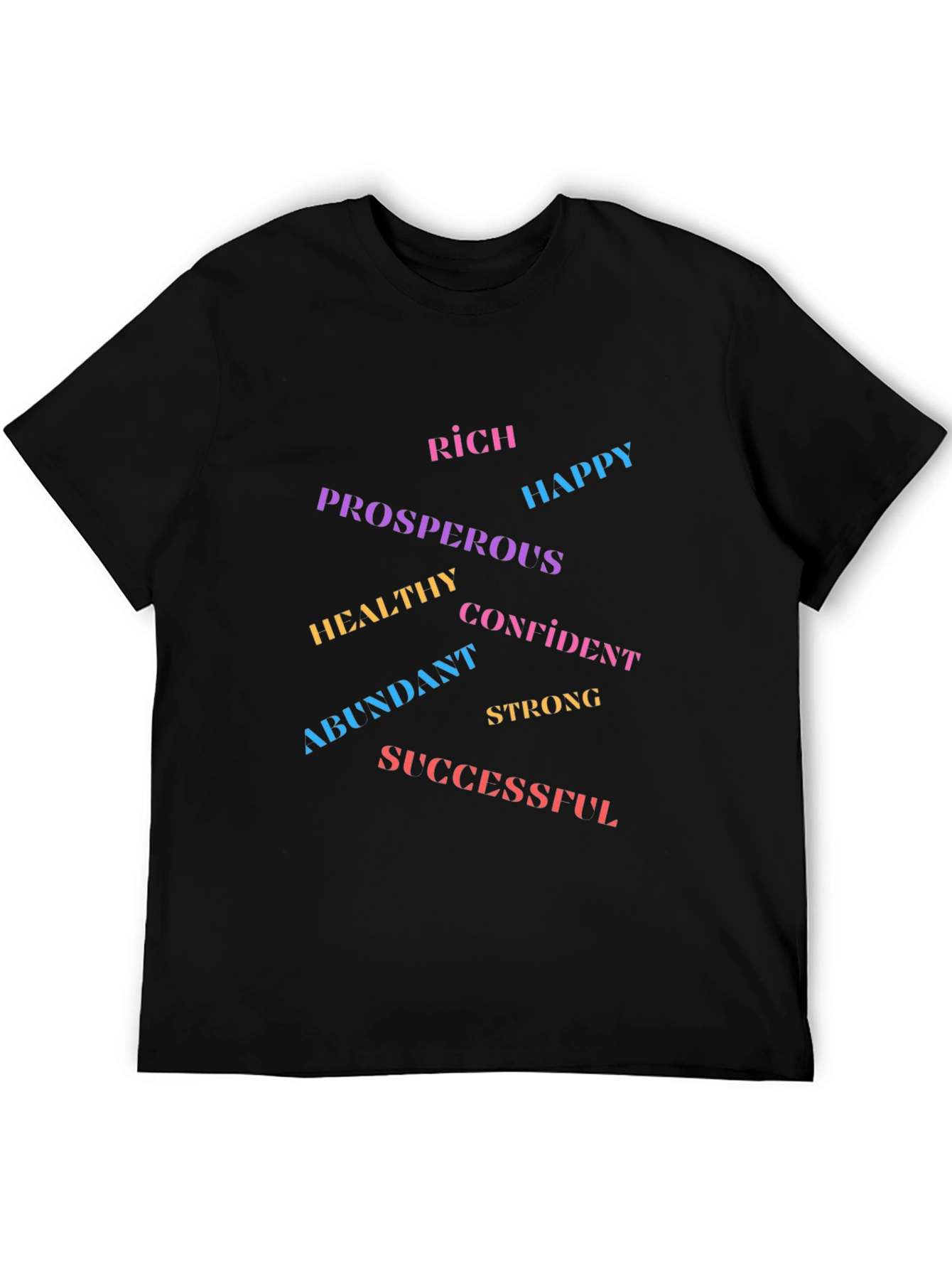 Black Motivational Word Art T-Shirt view 5