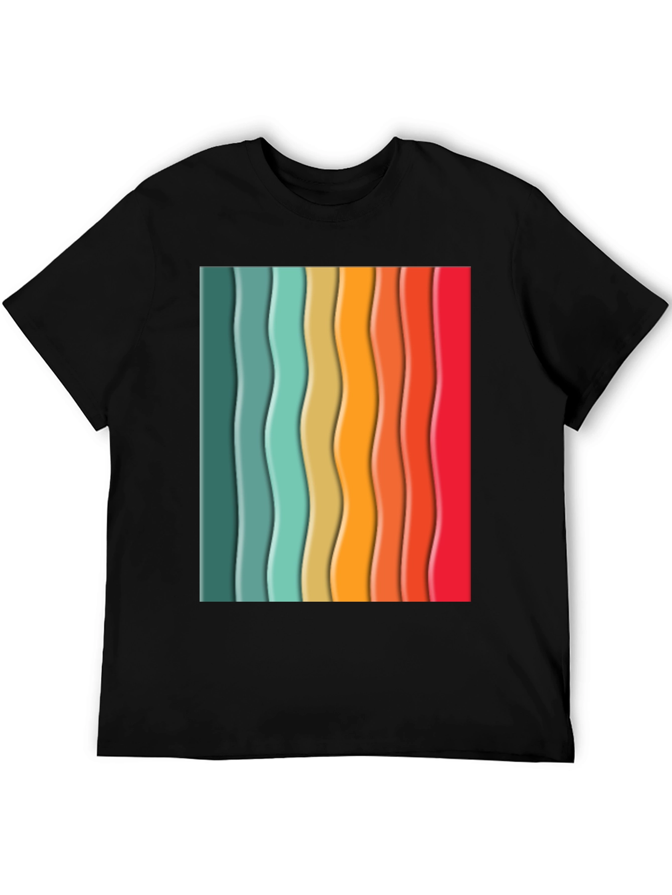 Black Retro Stripe Tee - Vintage Style T-Shirt view 5
