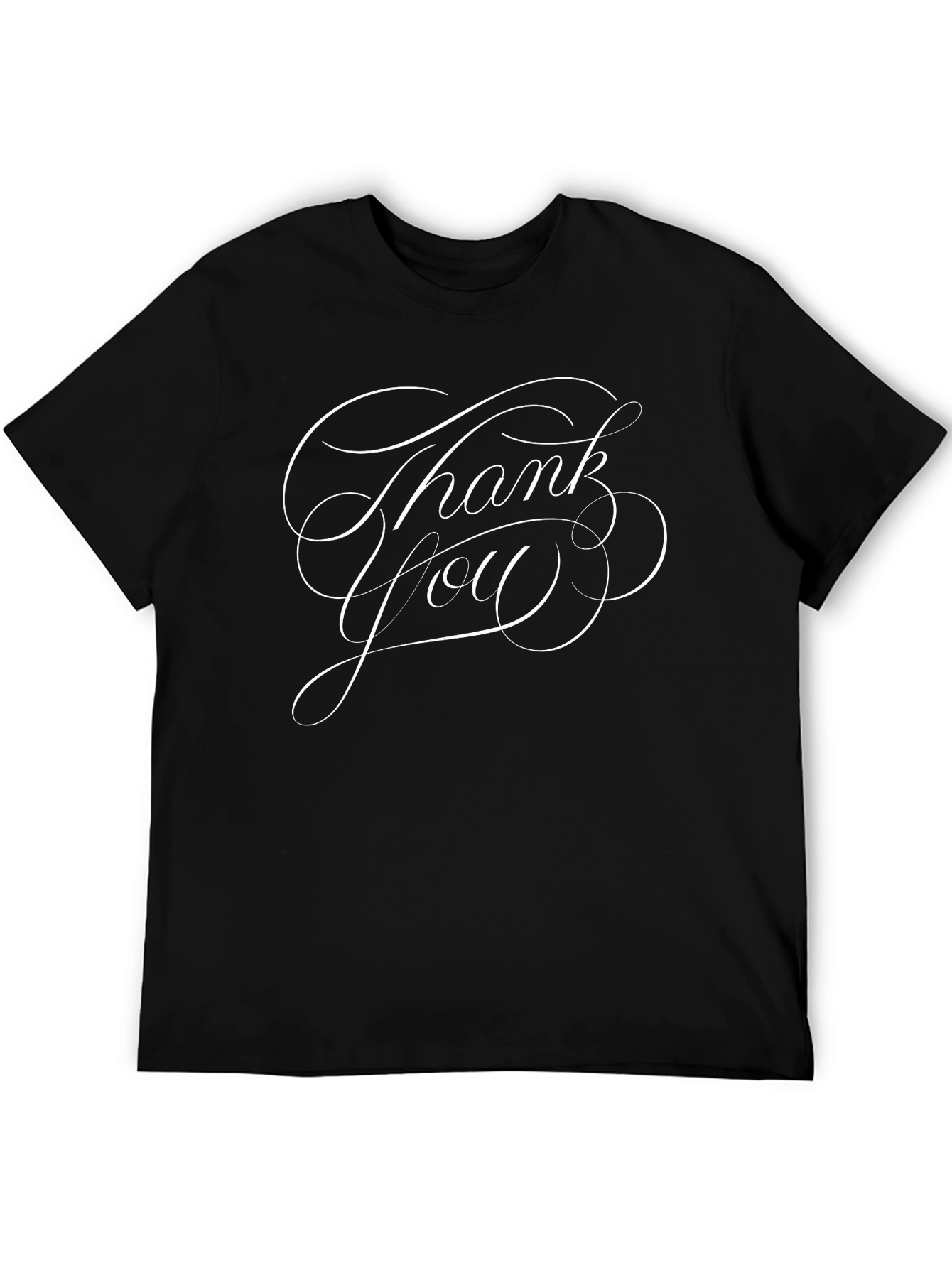 Black Thank You Script Black T-Shirt view 5