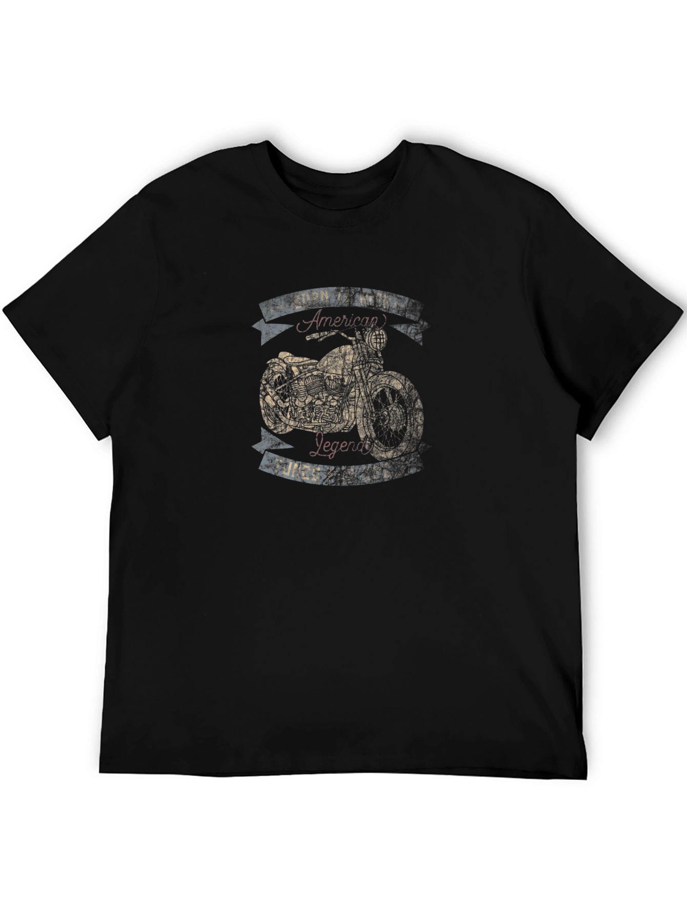 Black American Legend Motorcycle Graphic T-Shirt view 5