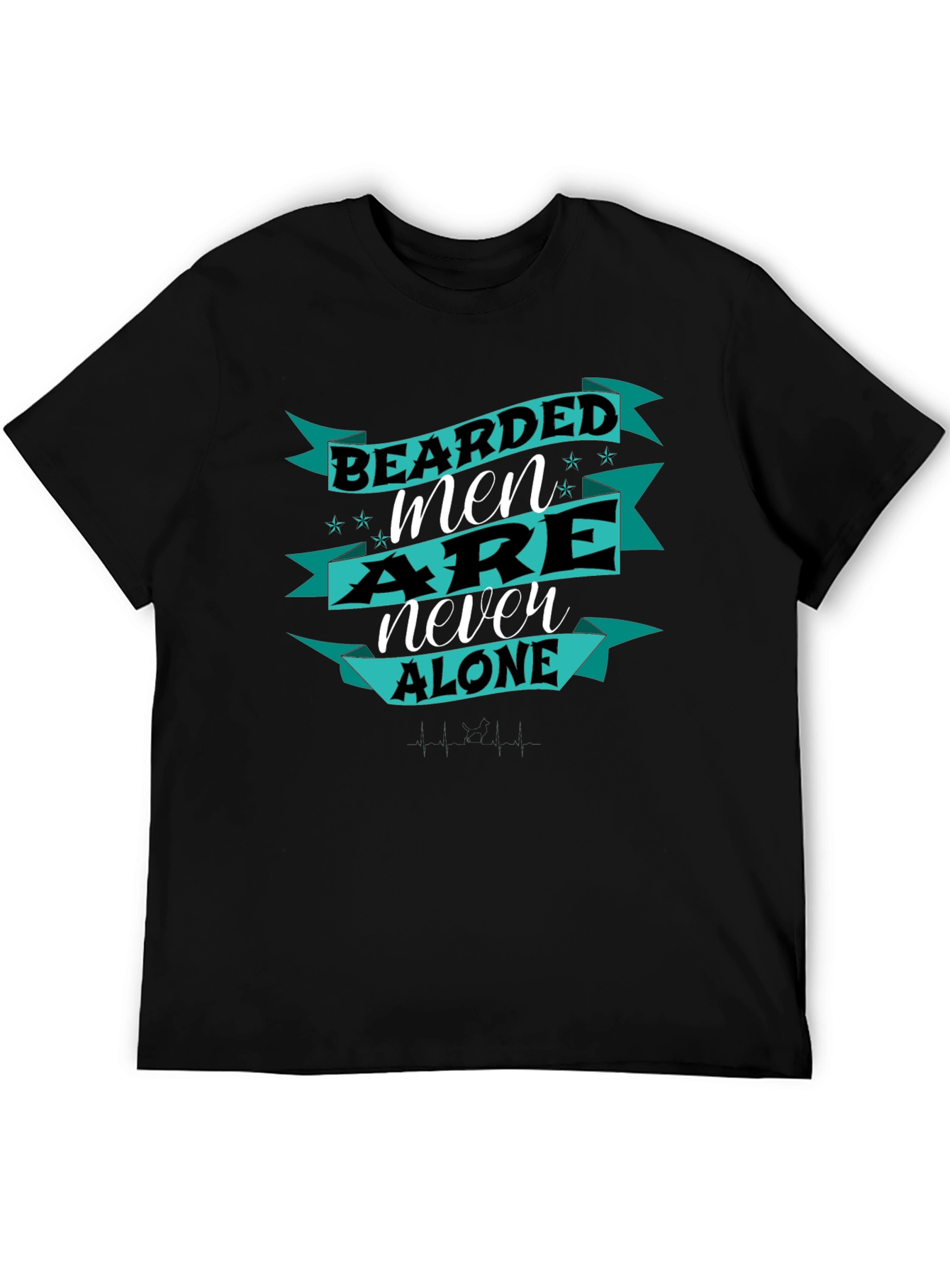 Black Bearded Men Are Never Alone T-Shirt view 5