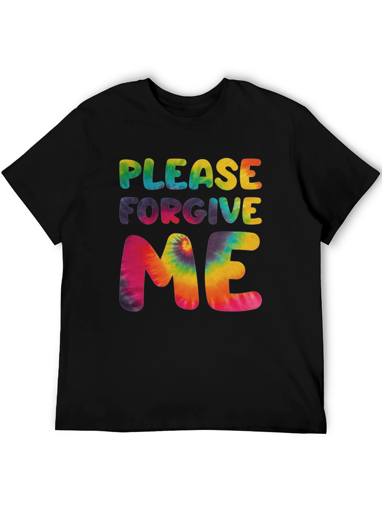 Black Please Forgive Me Tie Dye Graphic T-Shirt view 5