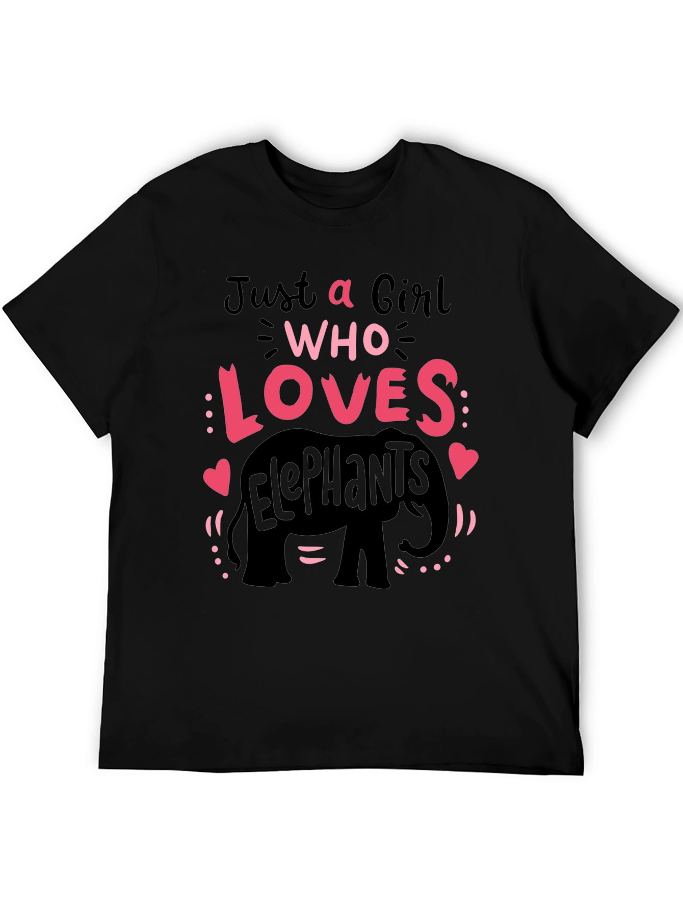 Black Girl Who Loves Elephants T-Shirt Cute Animal Tee view 5