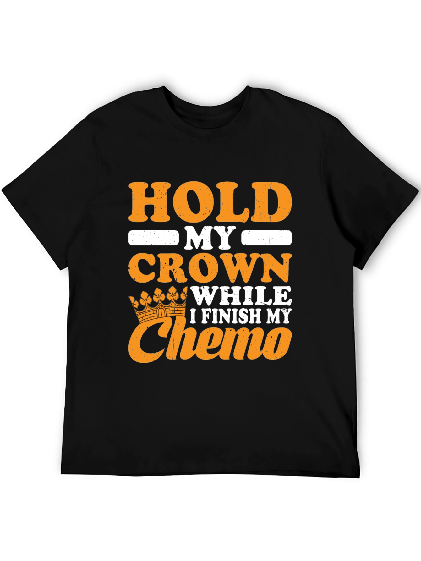 Black Hold My Crown Chemo Support T-Shirt view 5