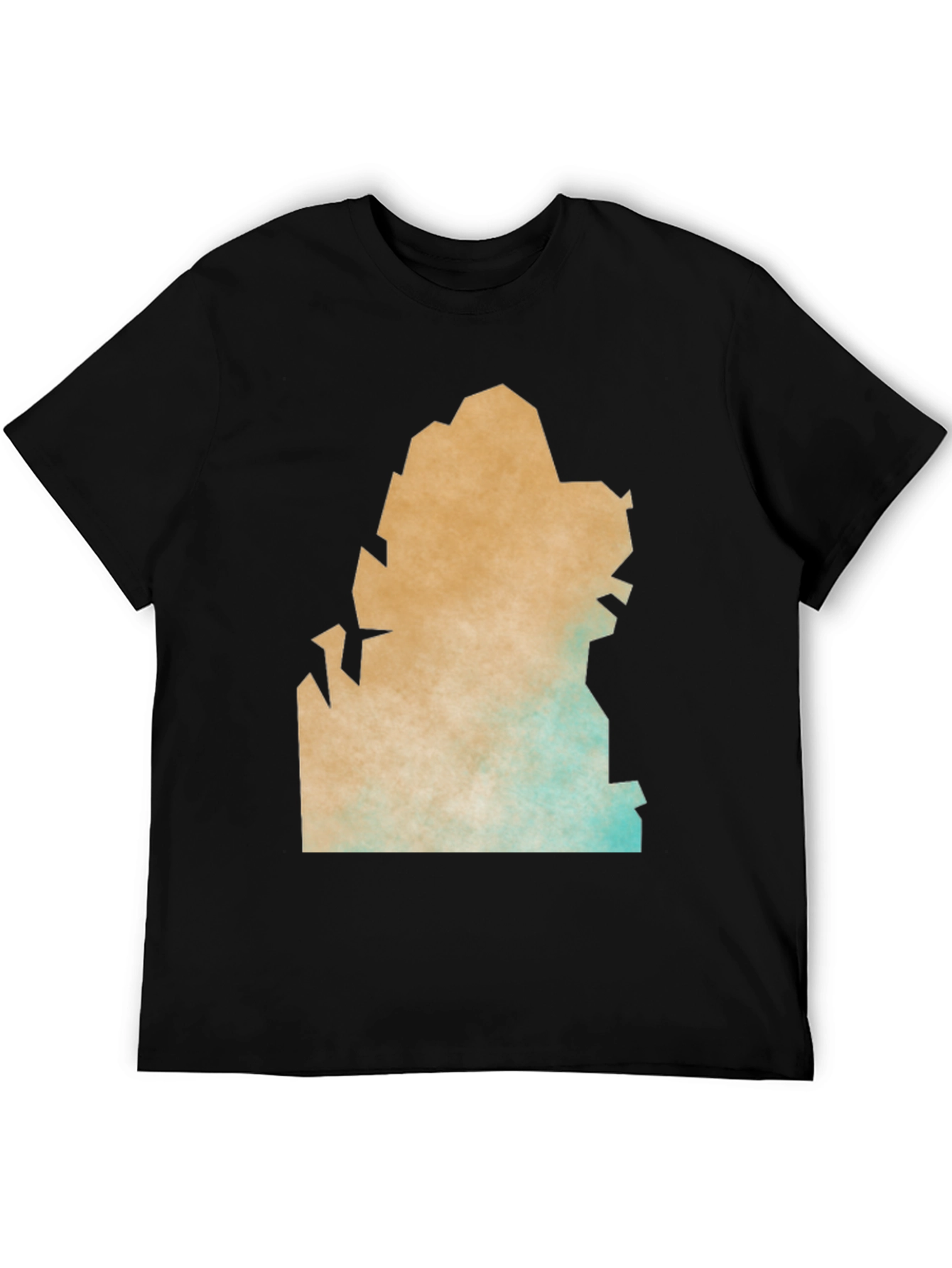 Black Abstract Graphic Print Black Crew Neck T-Shirt view 5