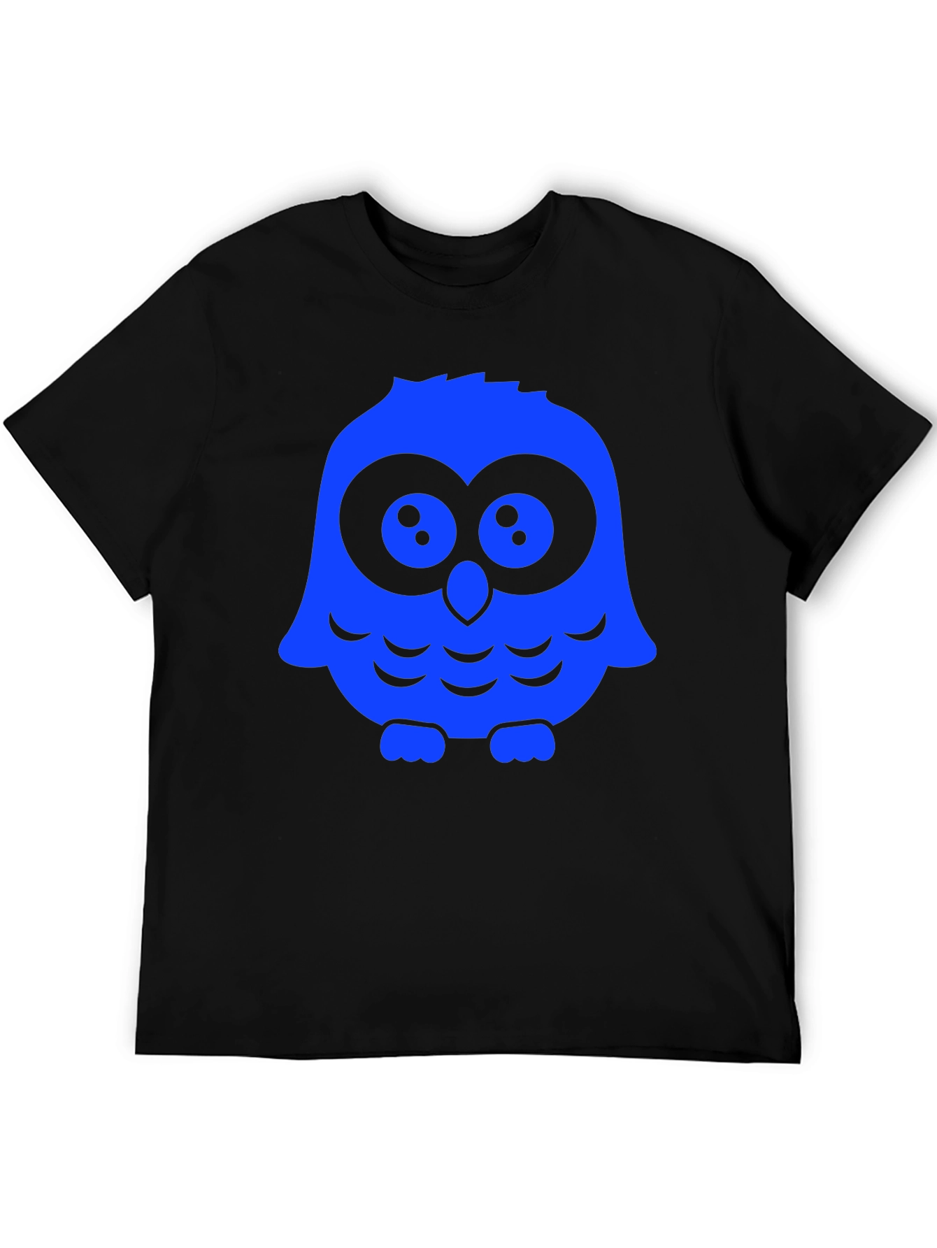 Black Owl Graphic Print T-Shirt - Black Casual Tee view 5