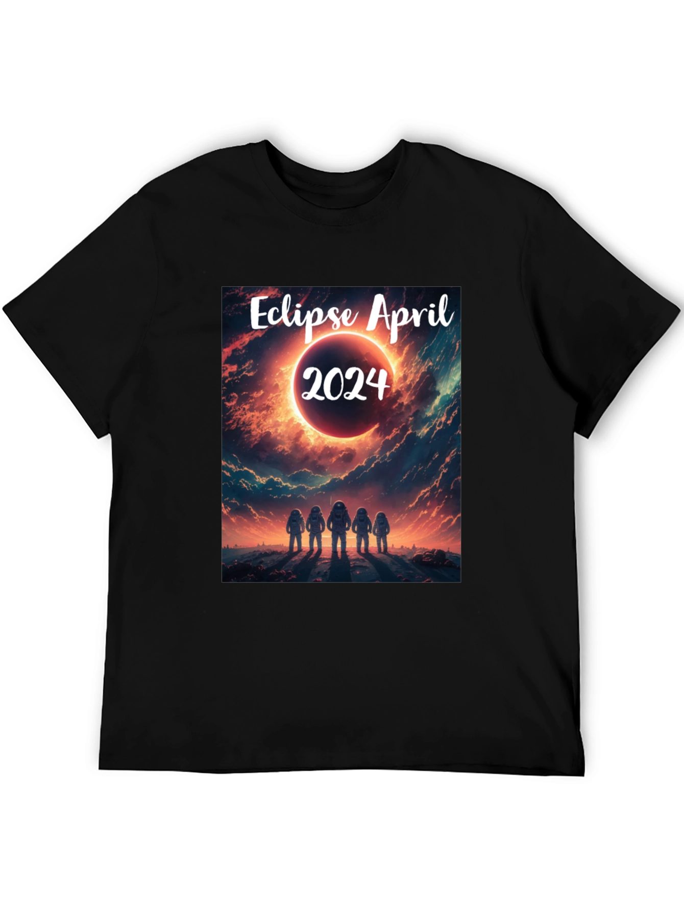 Black Eclipse April 2024 T-Shirt - Space Astronauts view 5