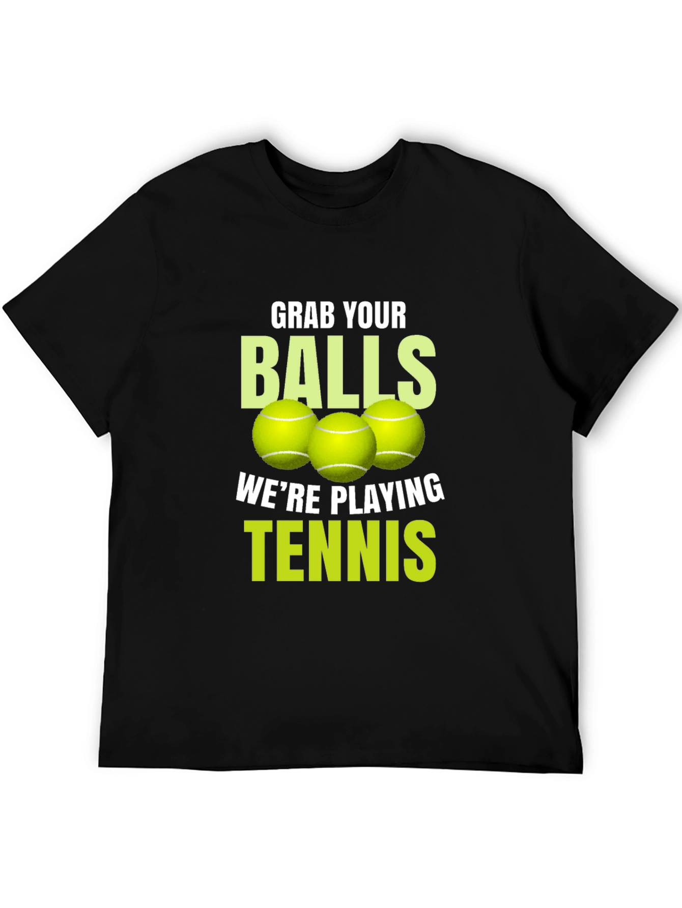 Black Grab Your Balls Tennis T-Shirt view 5