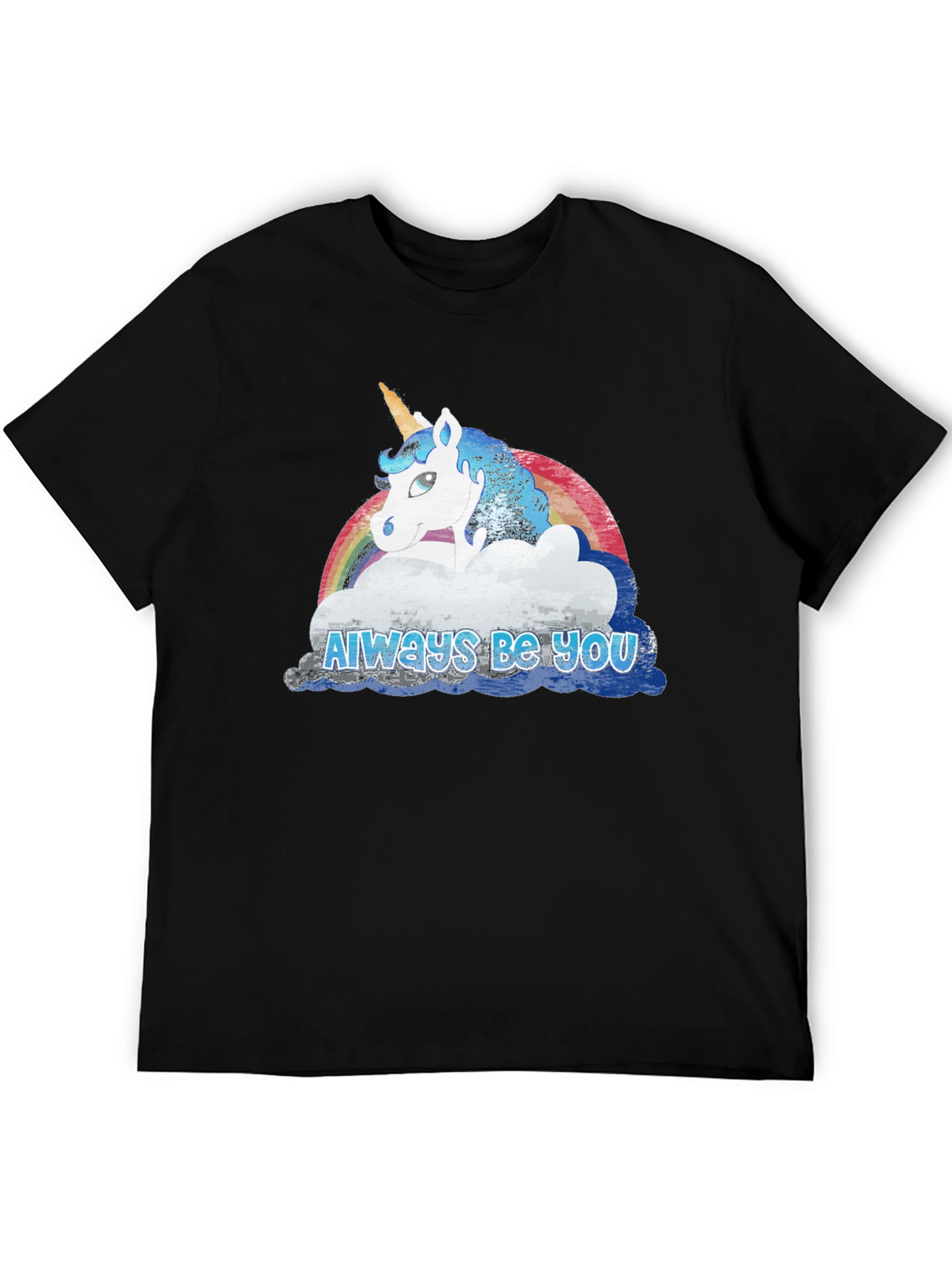 Black Always Be You Unicorn Rainbow T-Shirt view 5