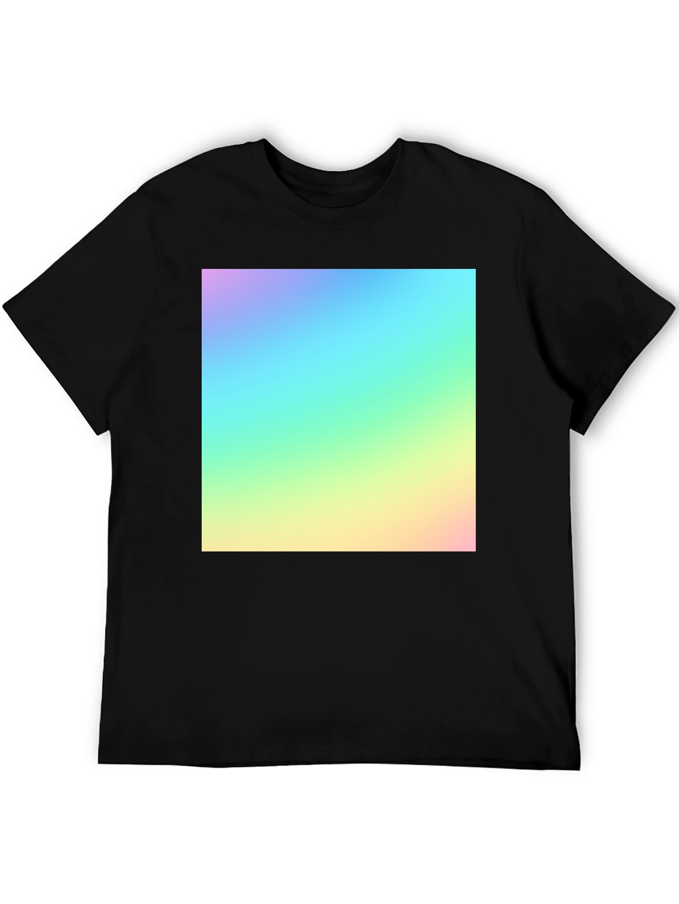 Black Vibrant Gradient Tee - Modern Men's Black T-Shirt view 5