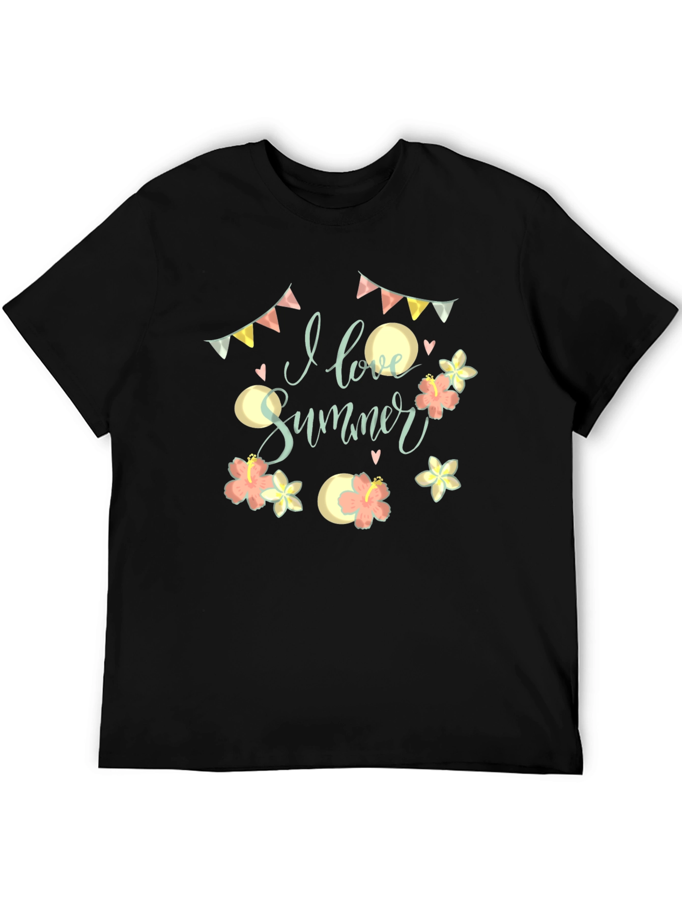 Black I Love Summer Graphic Tee view 5