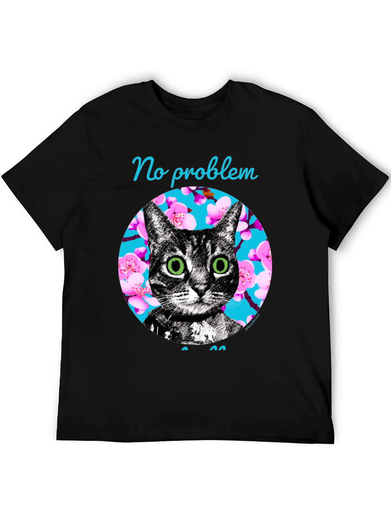 Black No Problem Cat Graphic T-Shirt - Black view 5