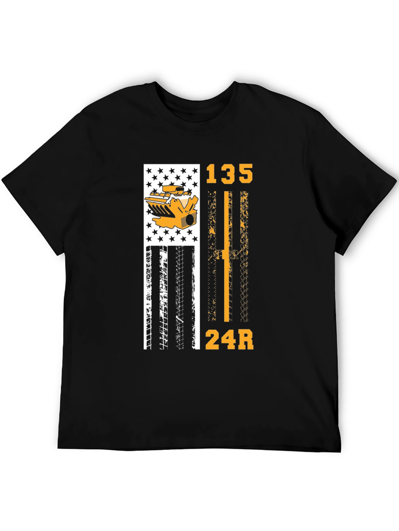 Black Gear Shift Pattern T-Shirt - Black Mechanic Tee view 5