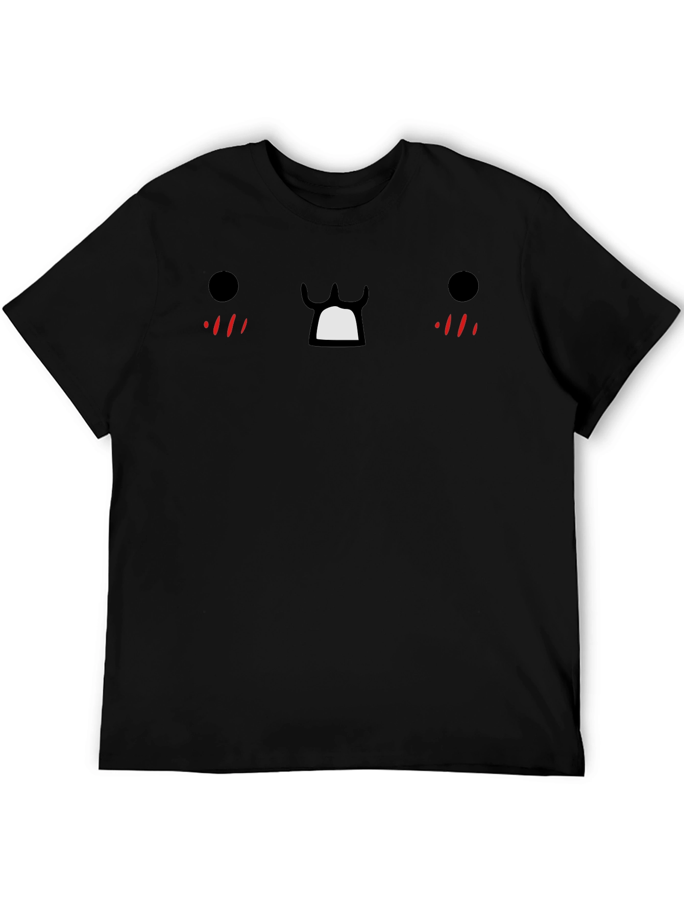 Black Funny Face Graphic Black T-Shirt view 5