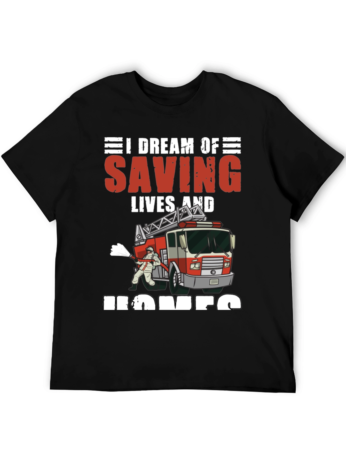 Black Firefighter Dream T-Shirt view 5