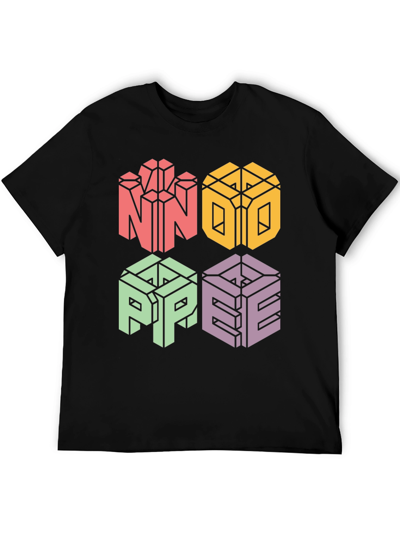 Black Novelty NOPE 3D Graphic Print T-Shirt view 5