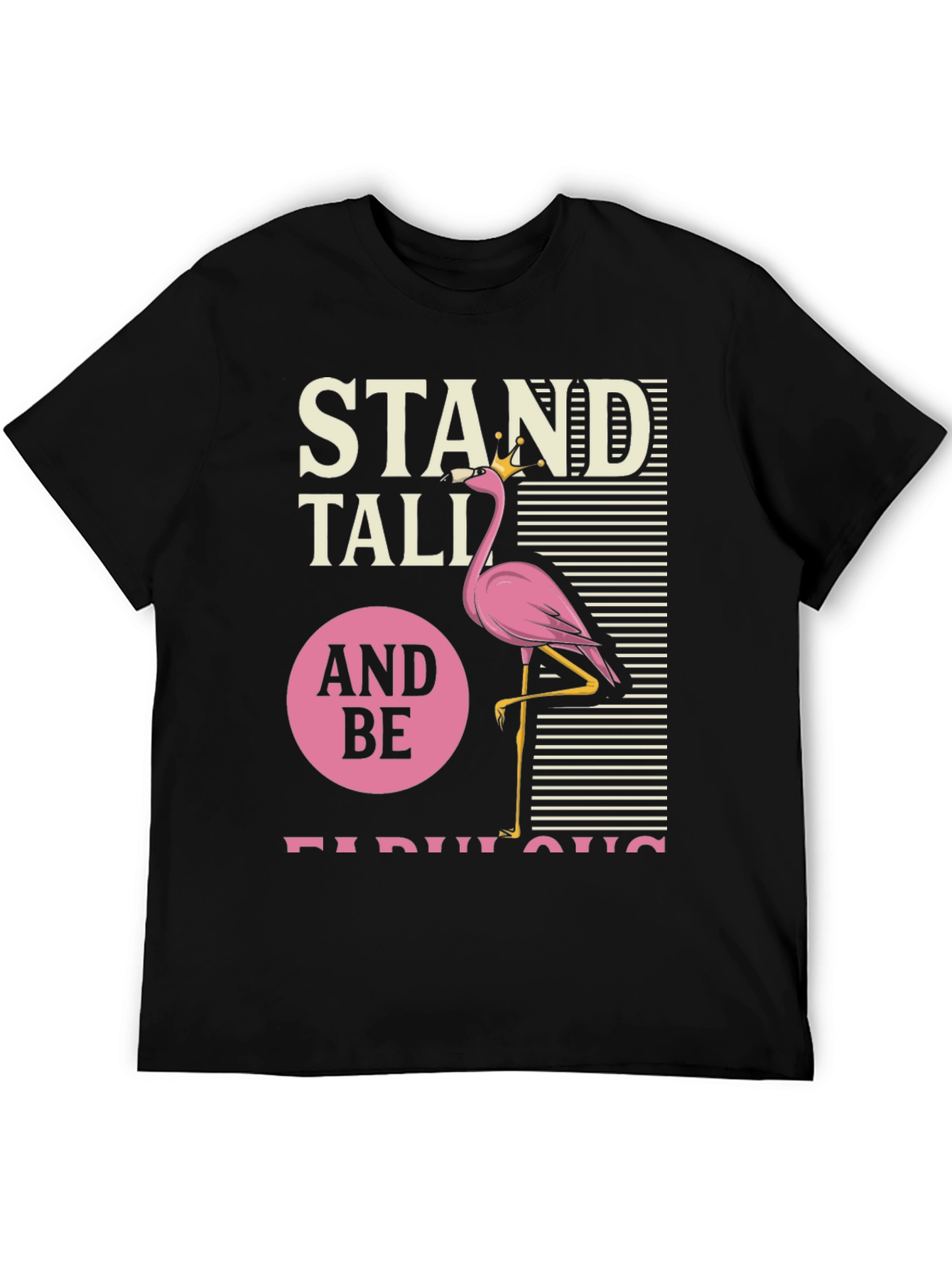 Black Stand Tall Flamingo T-Shirt view 5