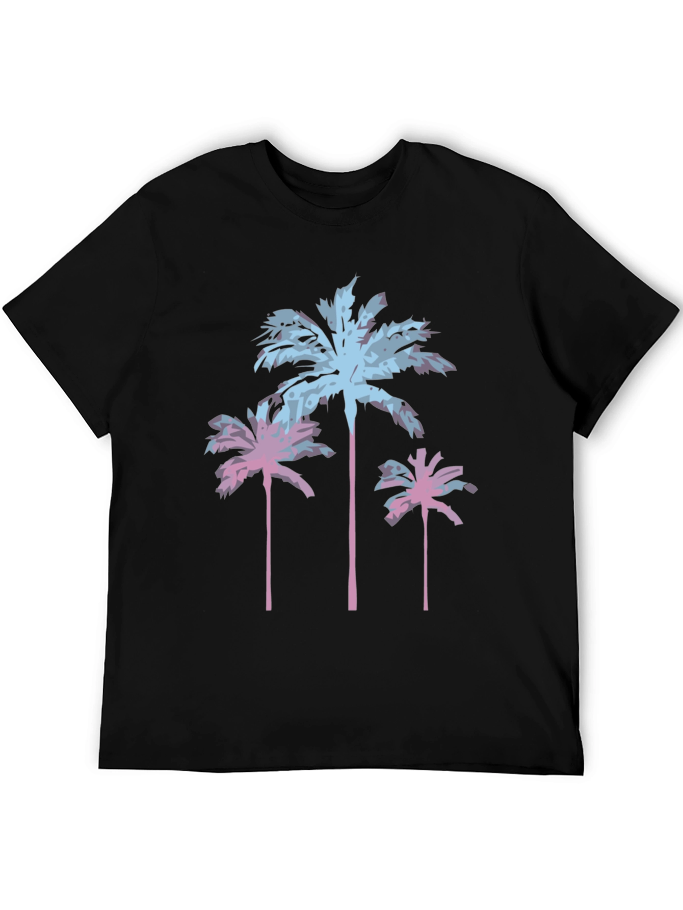 Black Tropical Palm Tree Graphic Tee - Black view 5