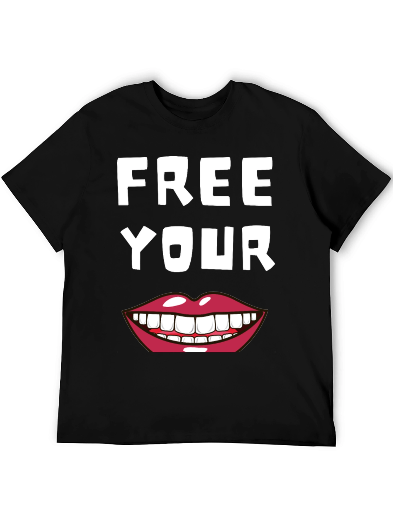 Black Free Your Smile Graphic Tee view 5
