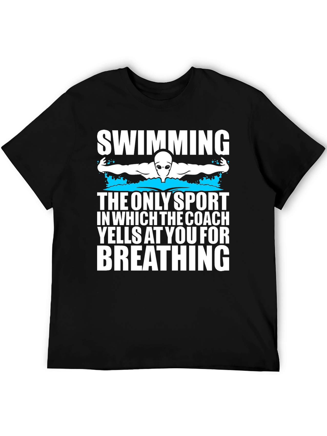 Black Swimming Coach Yells T-Shirt view 5