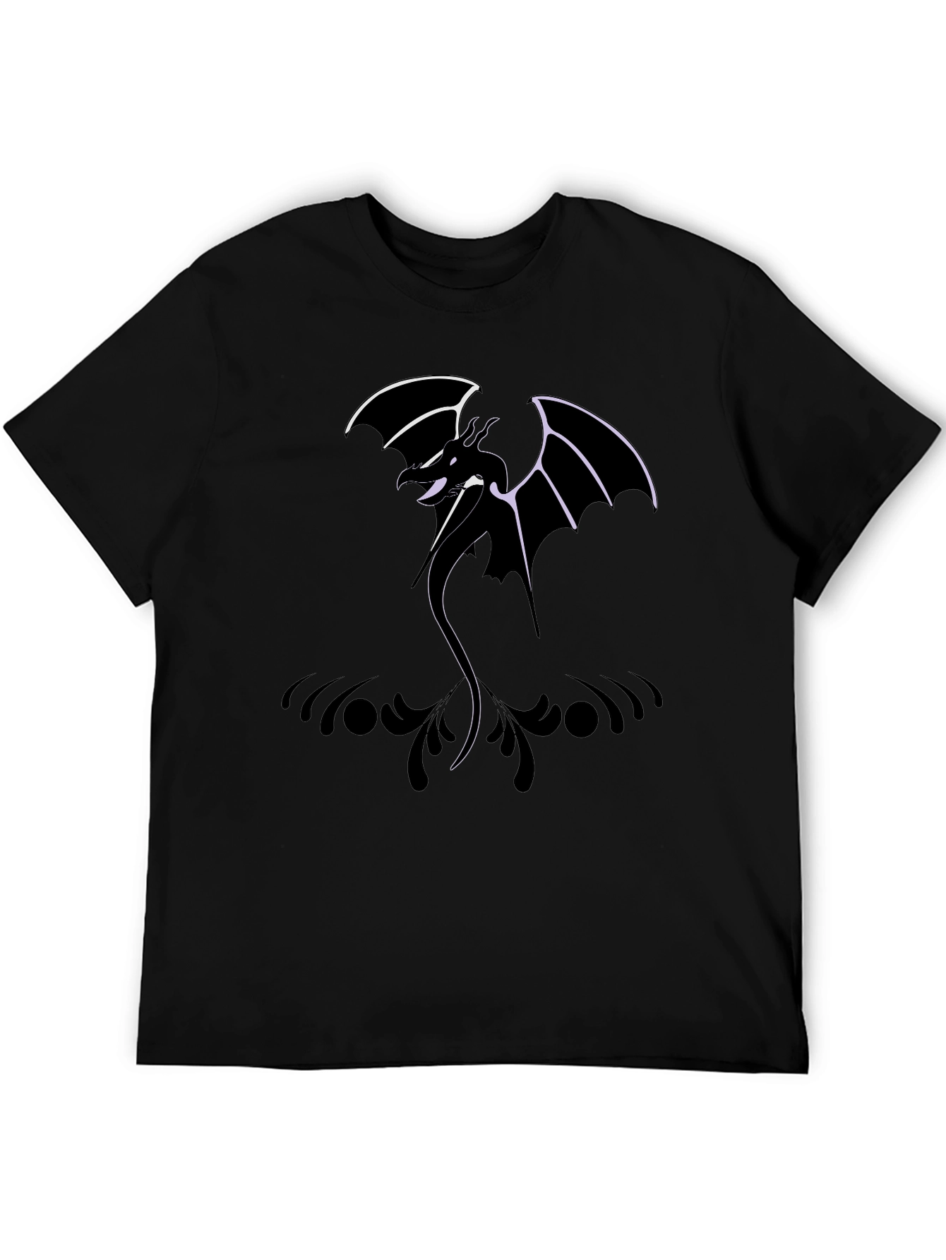 Black Dragon Graphic Black T-Shirt for Men view 5