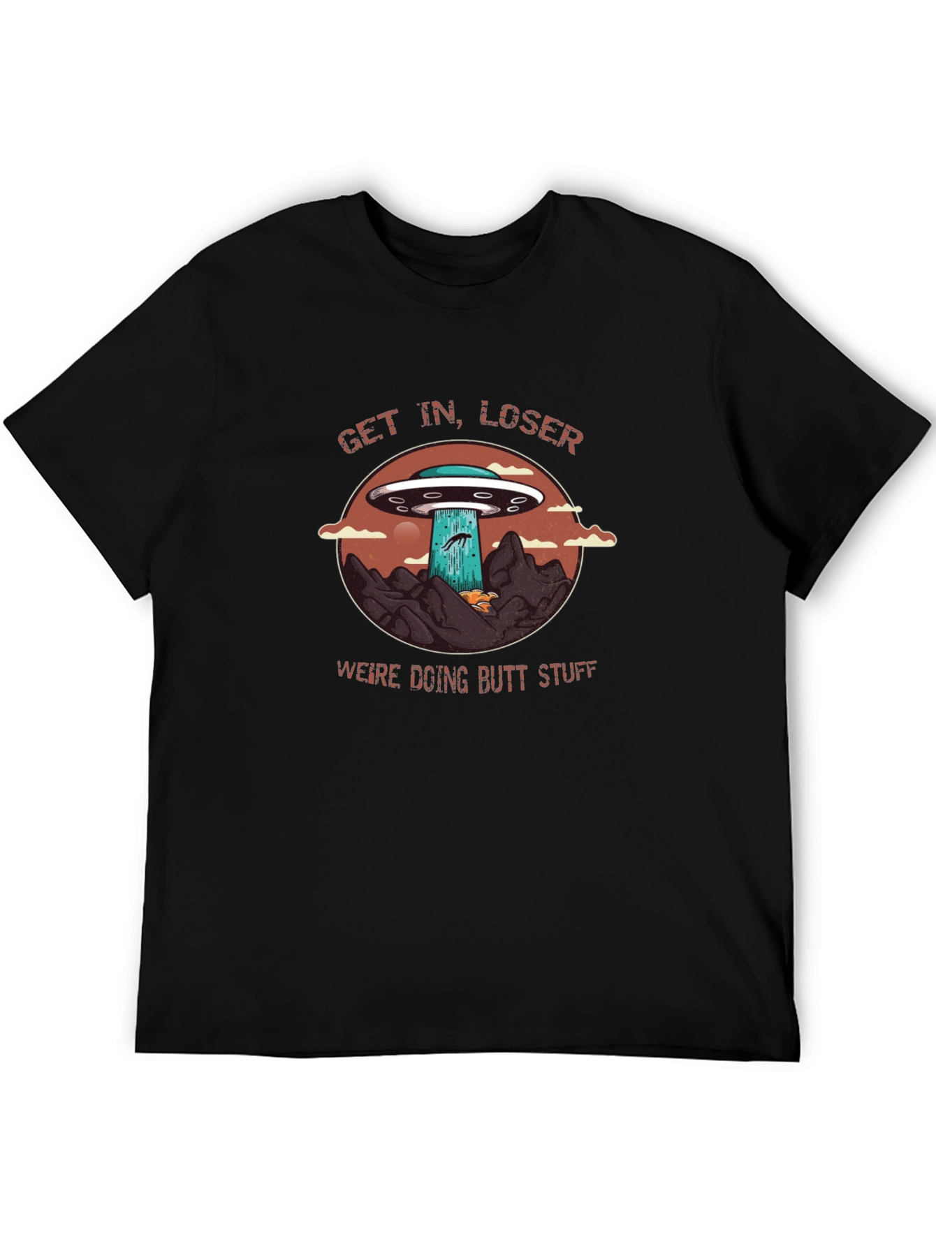 Black Get In Loser UFO Graphic Tee view 5
