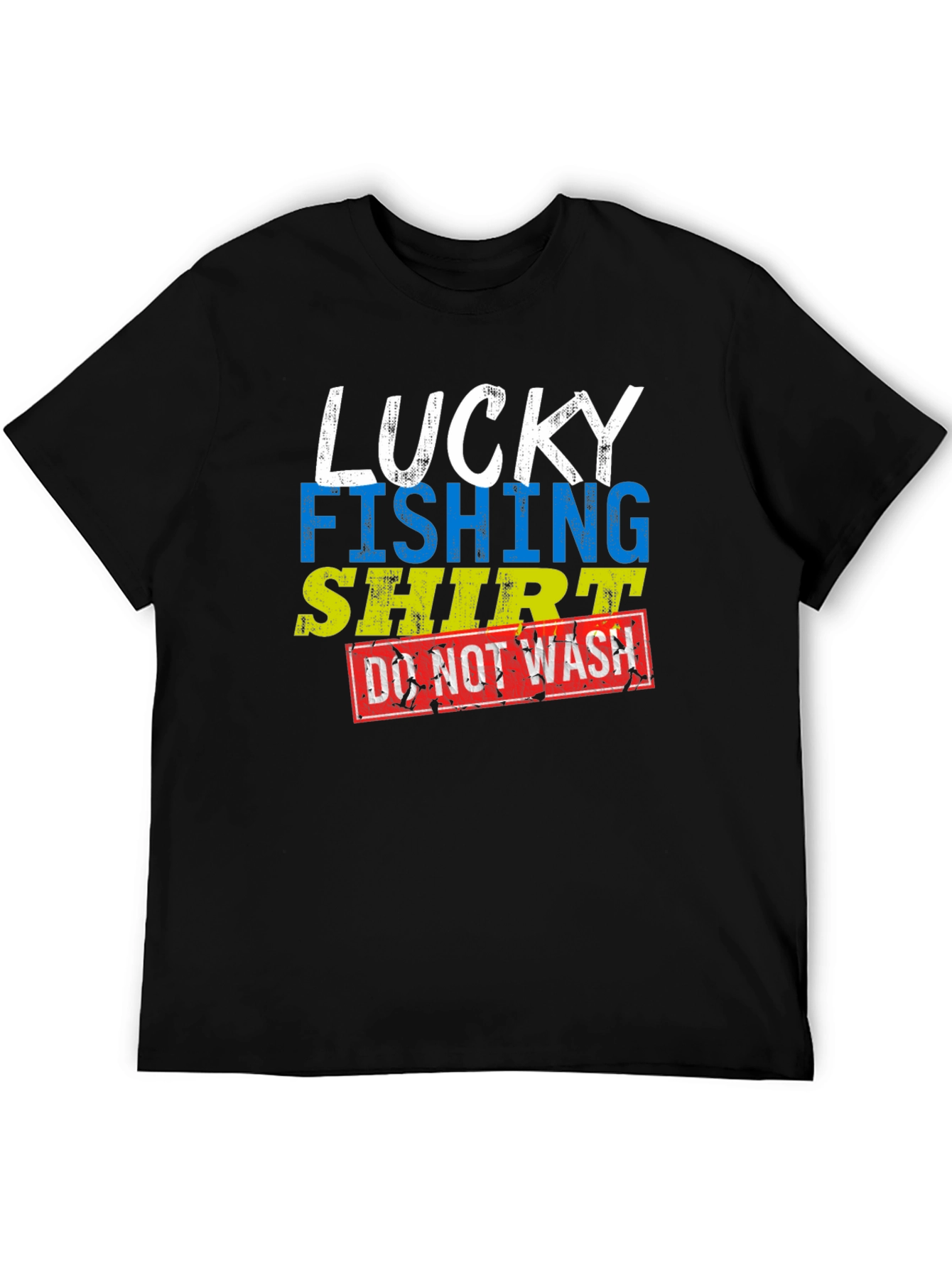 Black Lucky Fishing Shirt - Novelty Graphic Tee view 5