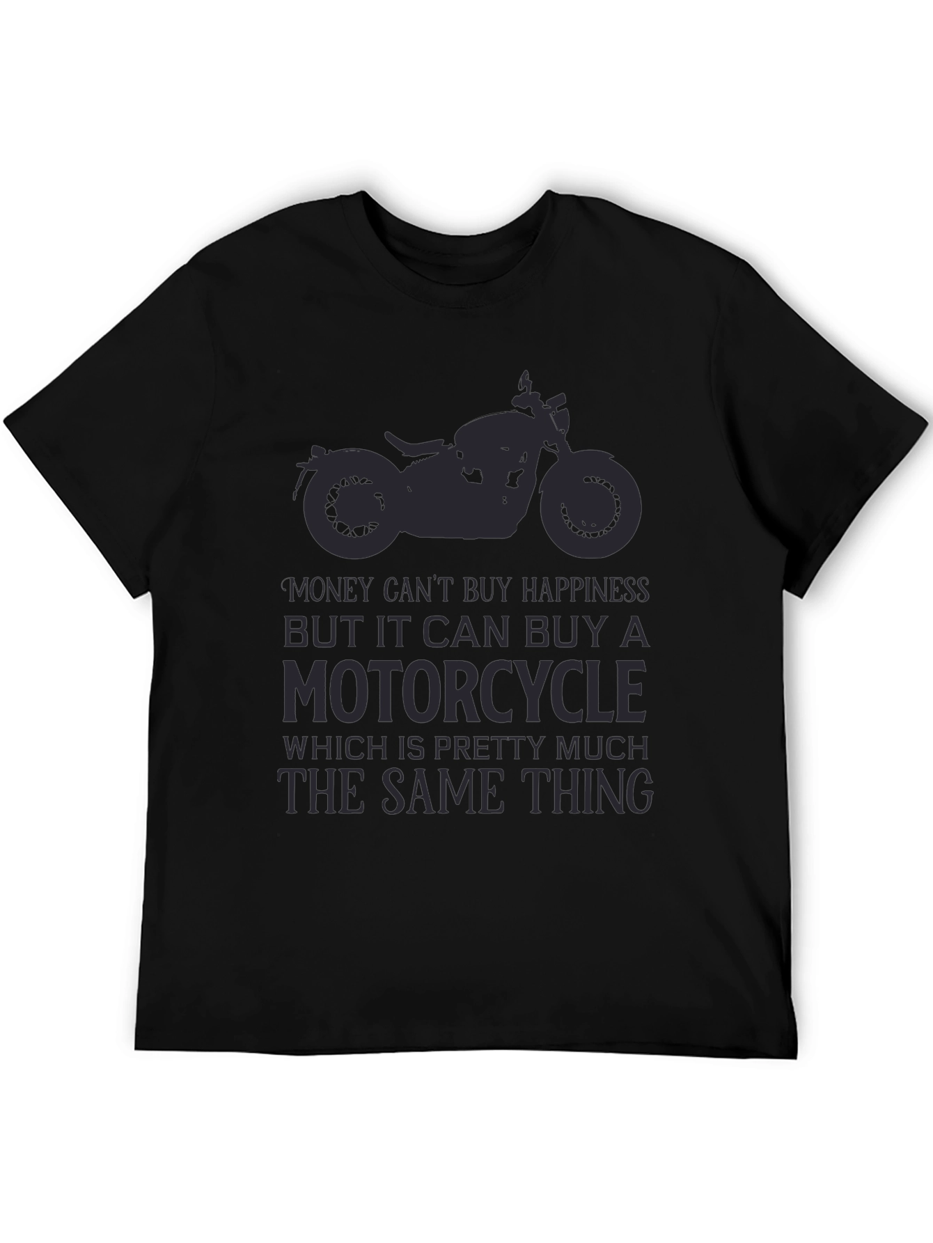 Black Motorcycle Graphic T-Shirt - Happiness Guarantee view 5