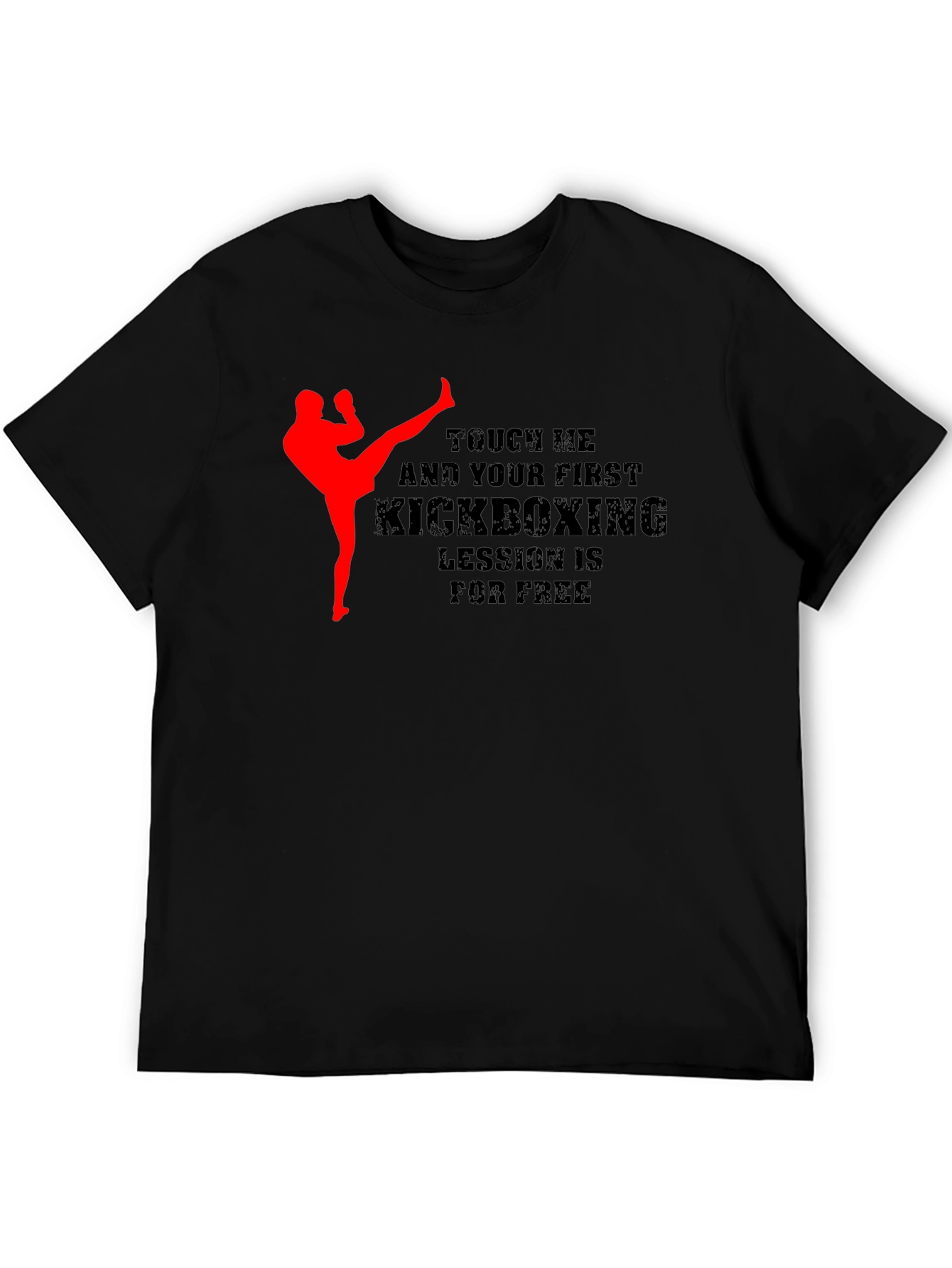 Black Kickboxing Lesson Graphic T-Shirt view 5